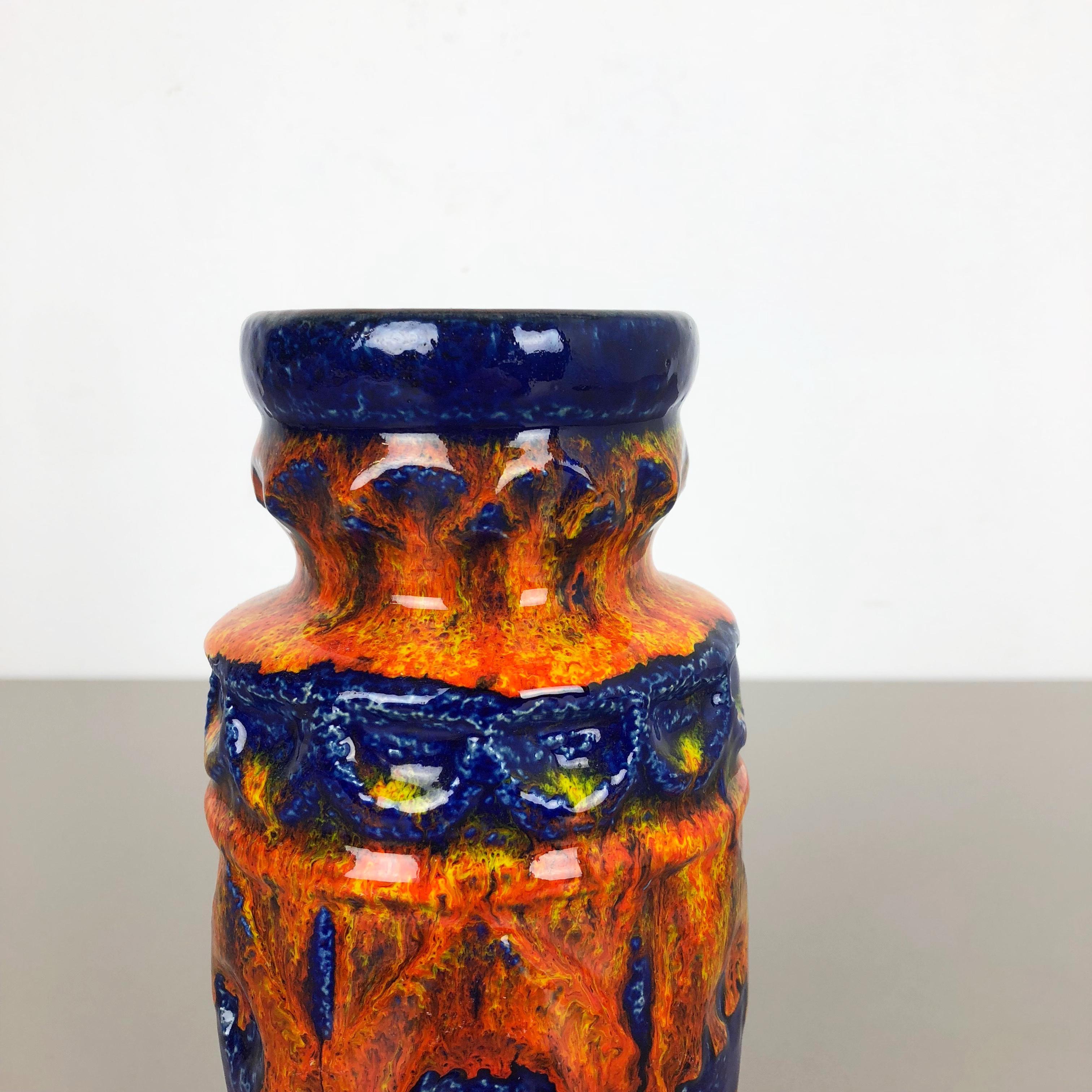 Mid-Century moderno Vaso in ceramica lavica super colorato di Bay Ceramics, Germania, anni '1950 in vendita