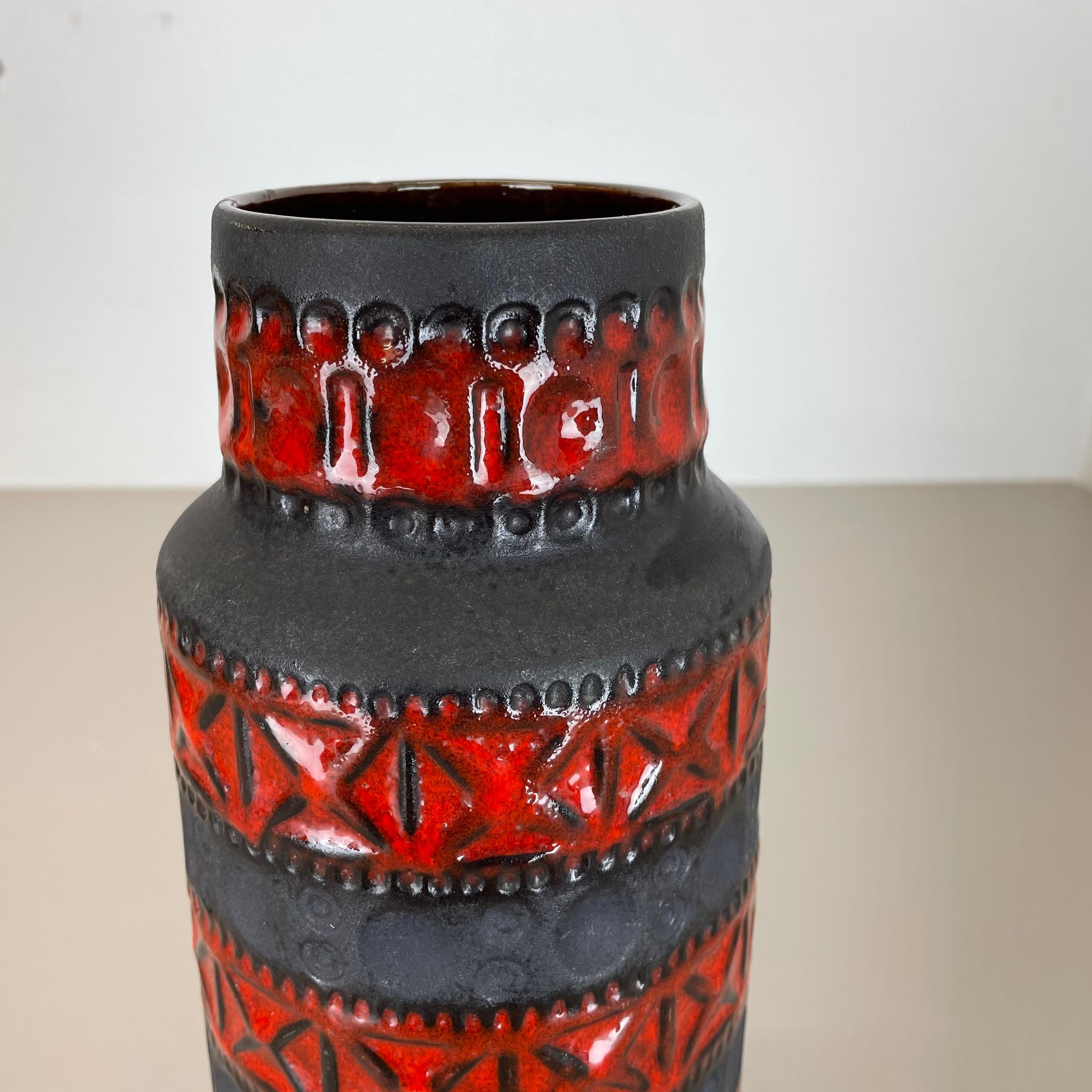 Super Colorful Fat Lava Pottery Vase by Bay Ceramics, Germany, 1970s For Sale 6