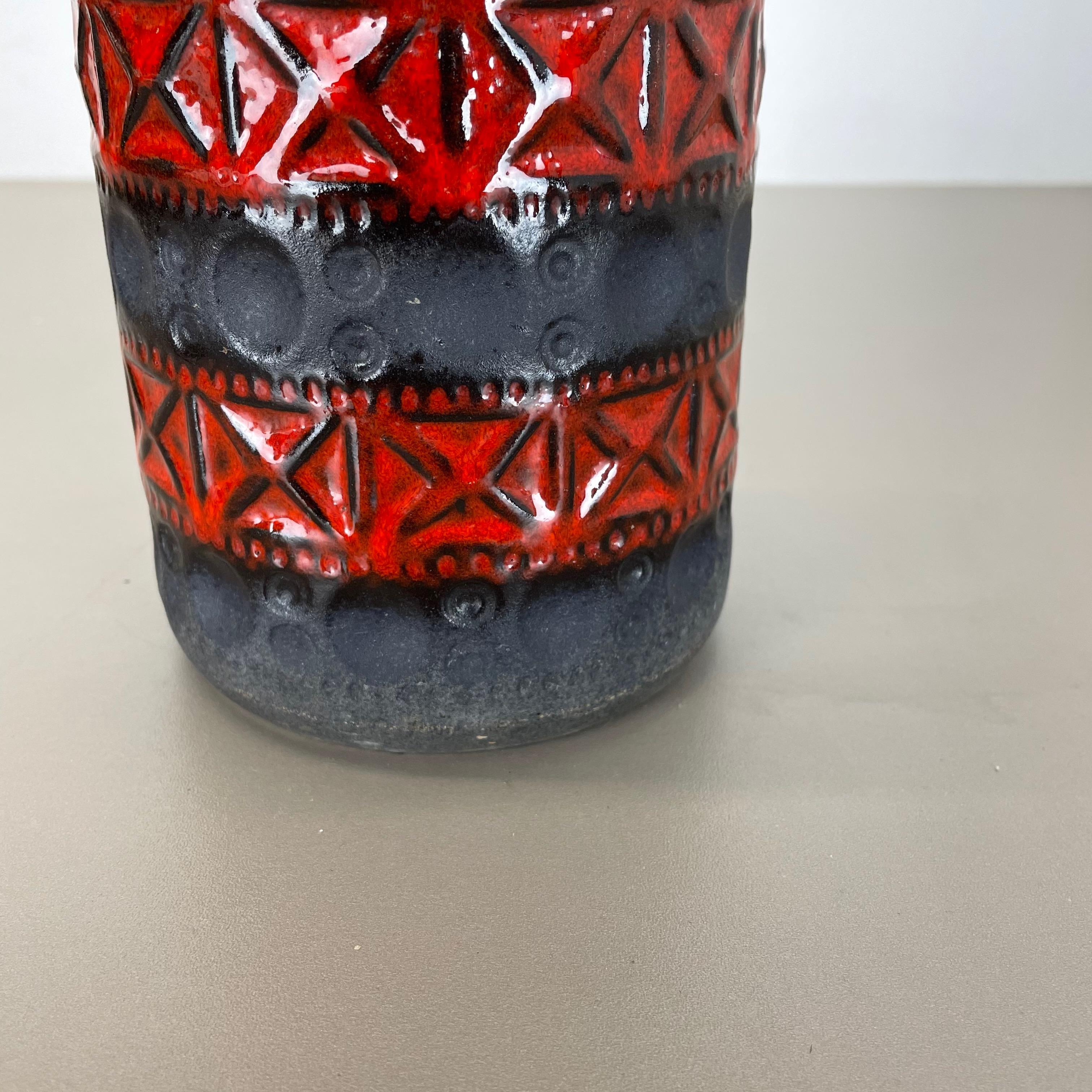 Super Colorful Fat Lava Pottery Vase by Bay Ceramics, Germany, 1970s For Sale 4