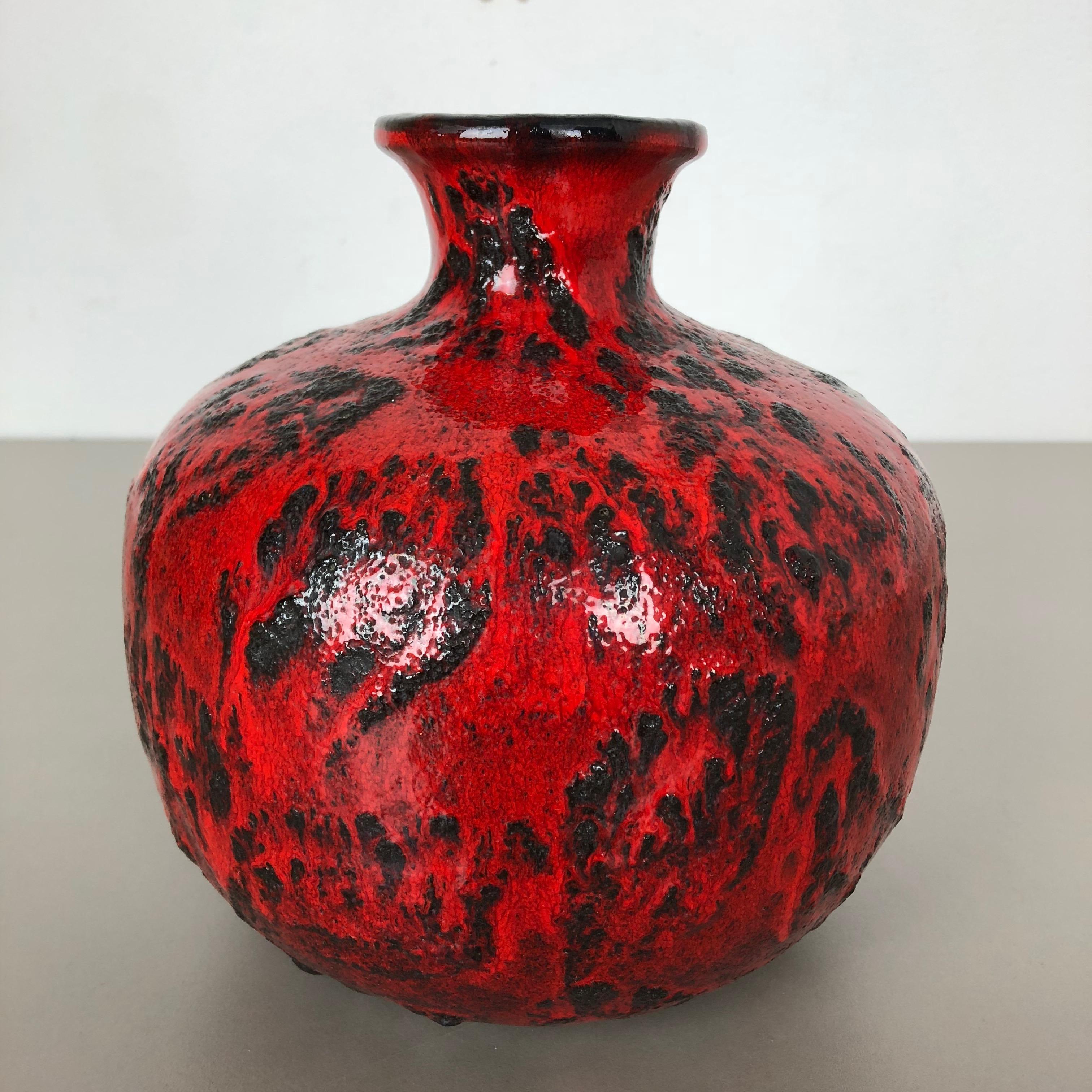 Super Colorful Fat Lava Pottery Vase by Gräflich Ortenburg, Germany, 1960s For Sale 2