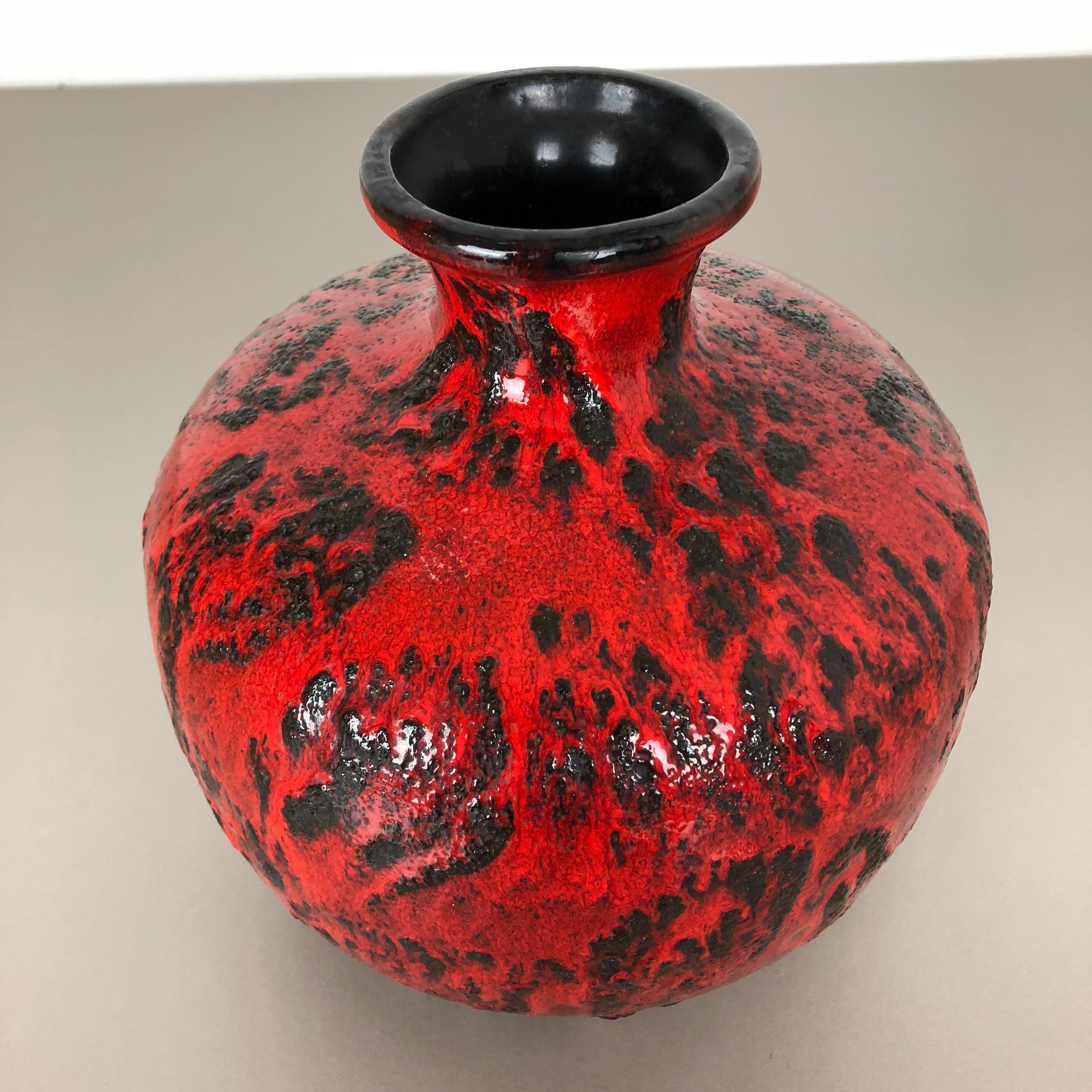 Super Colorful Fat Lava Pottery Vase by Gräflich Ortenburg, Germany, 1960s For Sale 4