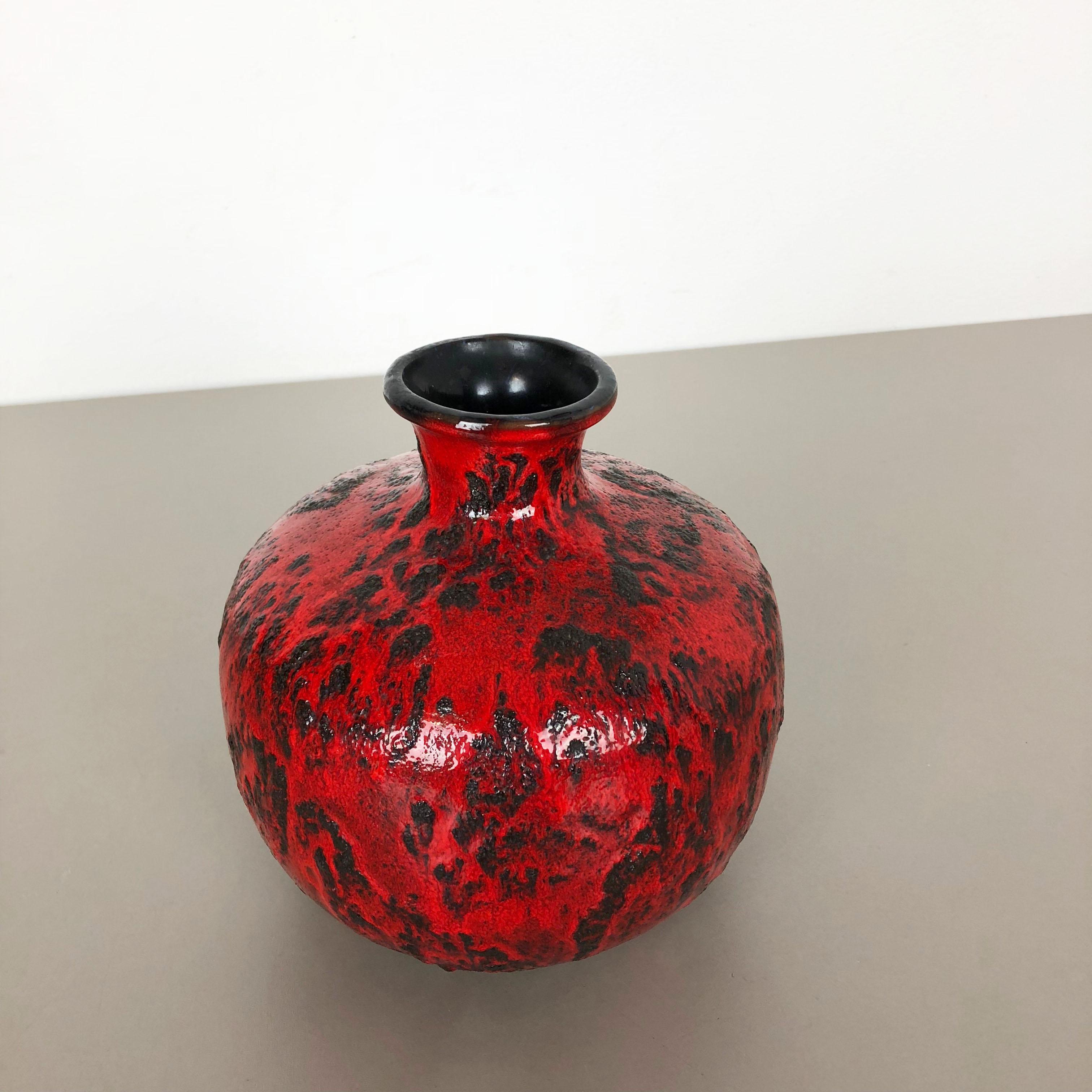 Superbunte Vase aus fetter Lava-Keramik von Gräflich Ortenburg:: Deutschland:: 1960er Jahre (Moderne der Mitte des Jahrhunderts) im Angebot