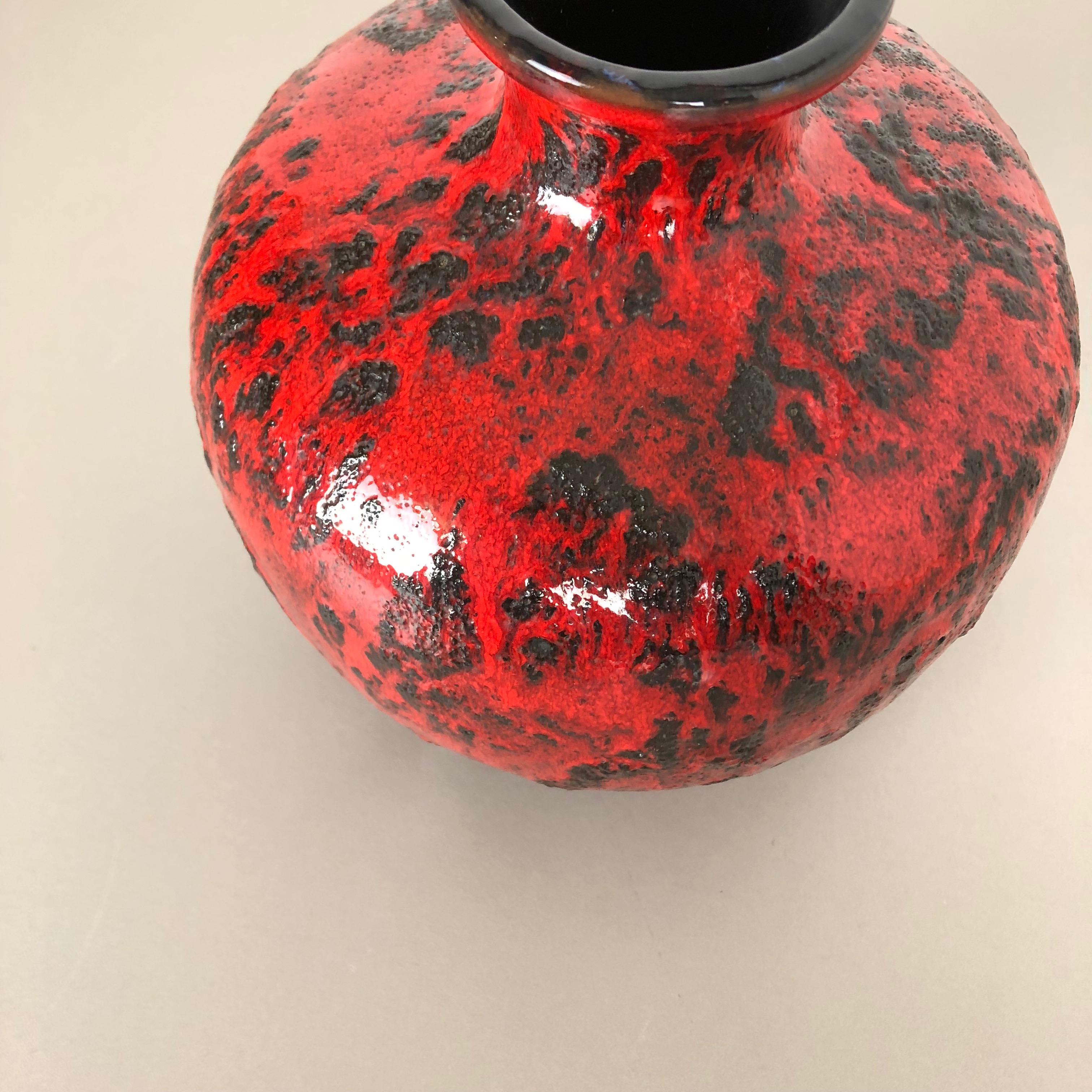 Mid-Century Modern Super Colorful Fat Lava Pottery Vase by Gräflich Ortenburg, Germany, 1960s For Sale