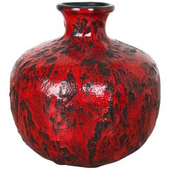 Super Colorful Fat Lava Pottery Vase by Gräflich Ortenburg, Germany, 1960s