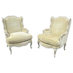 Super Comfortable and Top Quality Made Pair of Louis XV Style Wingback Armchairs
