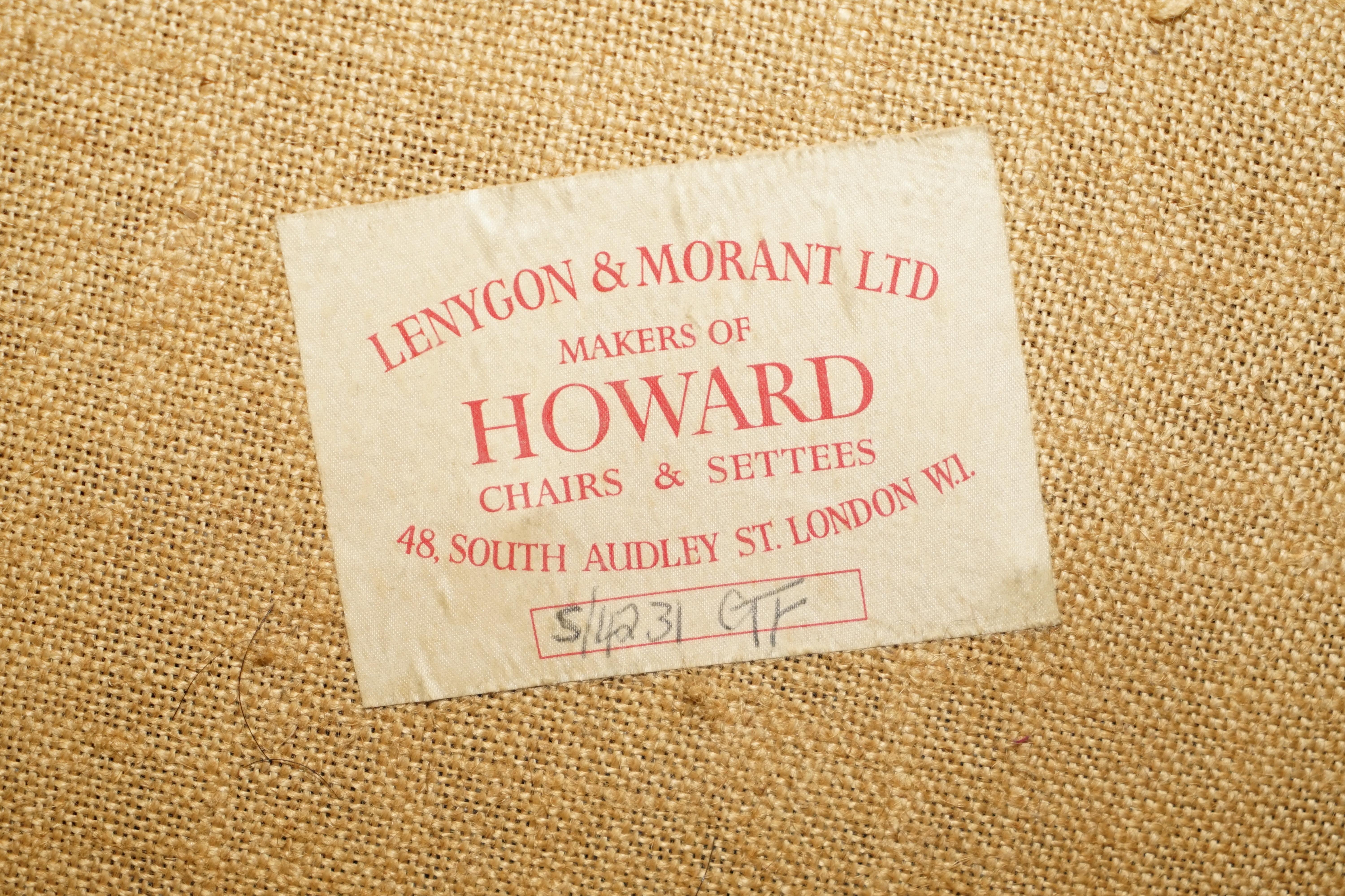 Super Comfortable Pair of Howard & Son's Lenygon & Morant Ticking Fabric Sofas For Sale 6