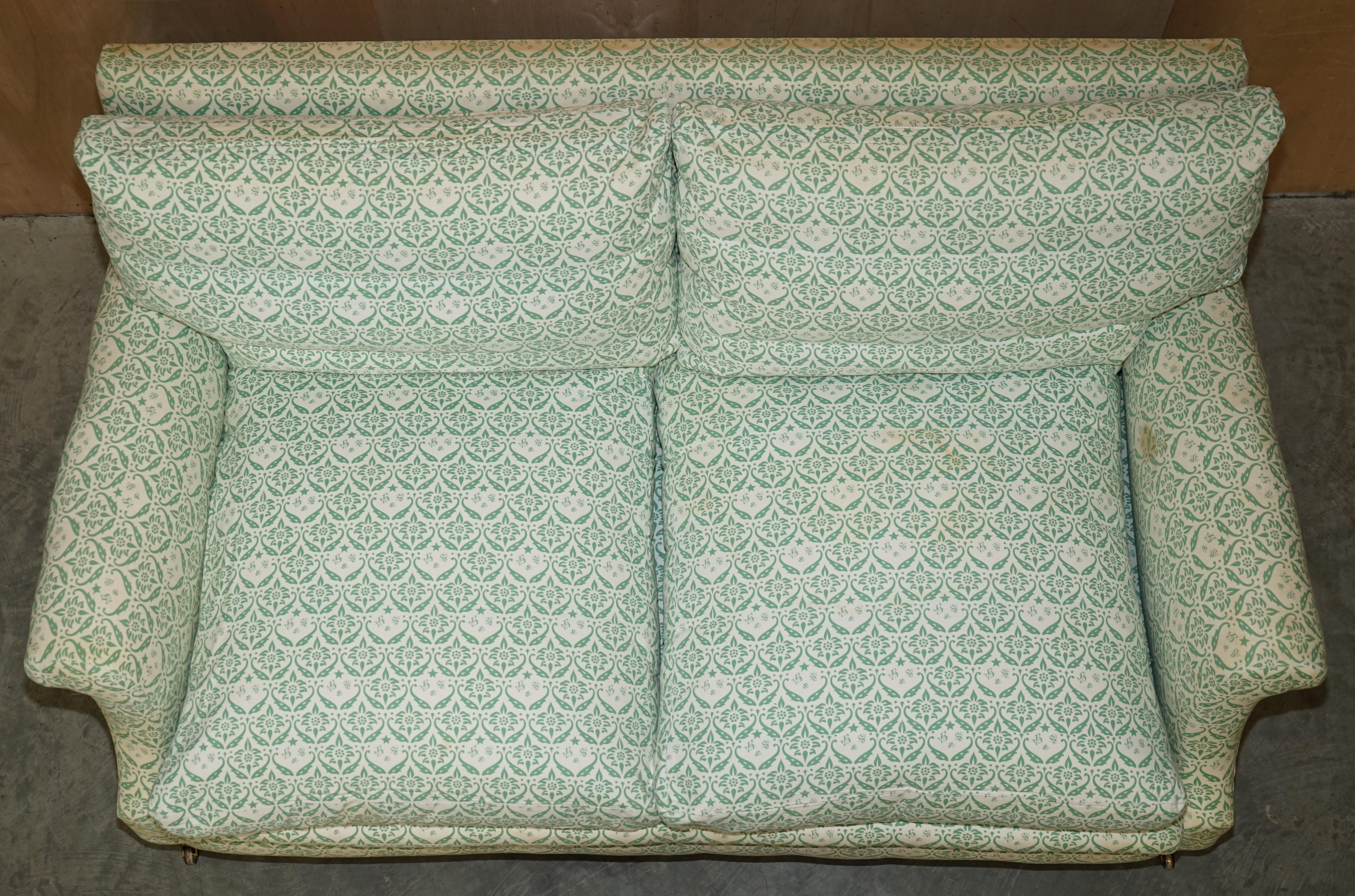 Super Comfortable Pair of Howard & Son's Lenygon & Morant Ticking Fabric Sofas For Sale 8