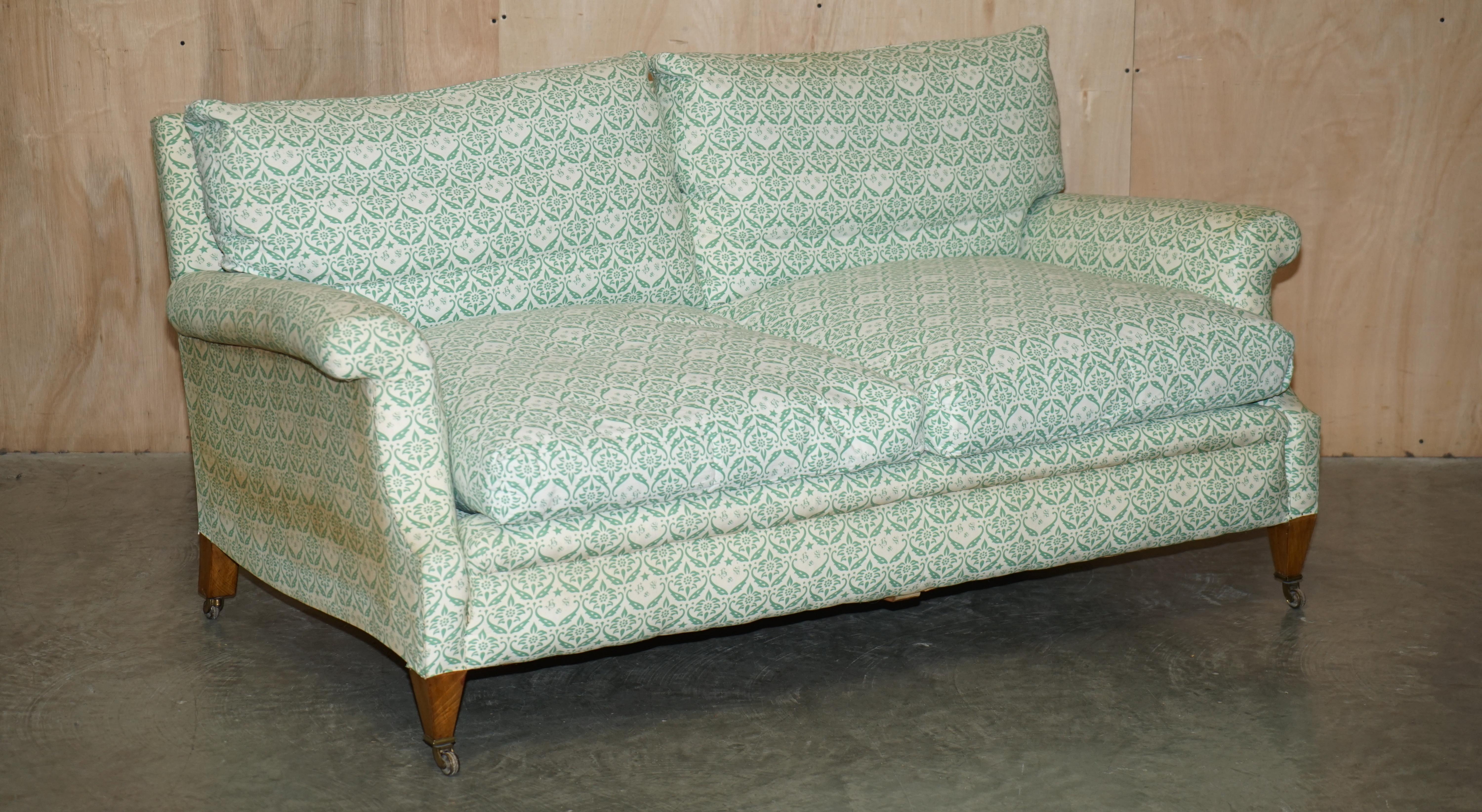 We are delighted to offer for sale very rare and original pair of Howard & Son’s Lenygon & Morant sofas with the original ticking fabric. 

These have to be the most comfortable pair of sofas I have ever sat on, the cushions are light fibre