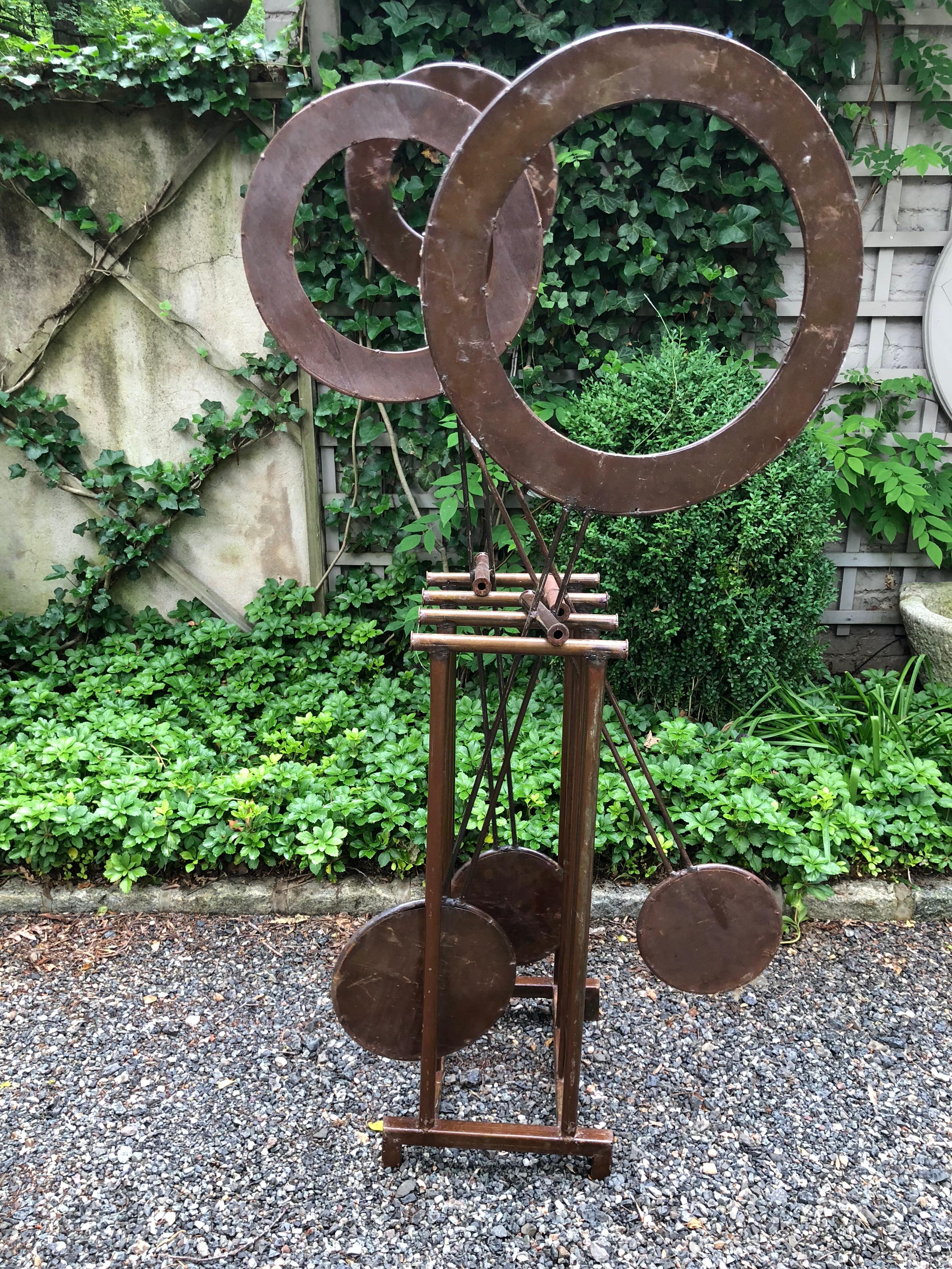 Super Cool 1960s Outdoor Kinetic Pendulum Sculpture In Good Condition In Hopewell, NJ