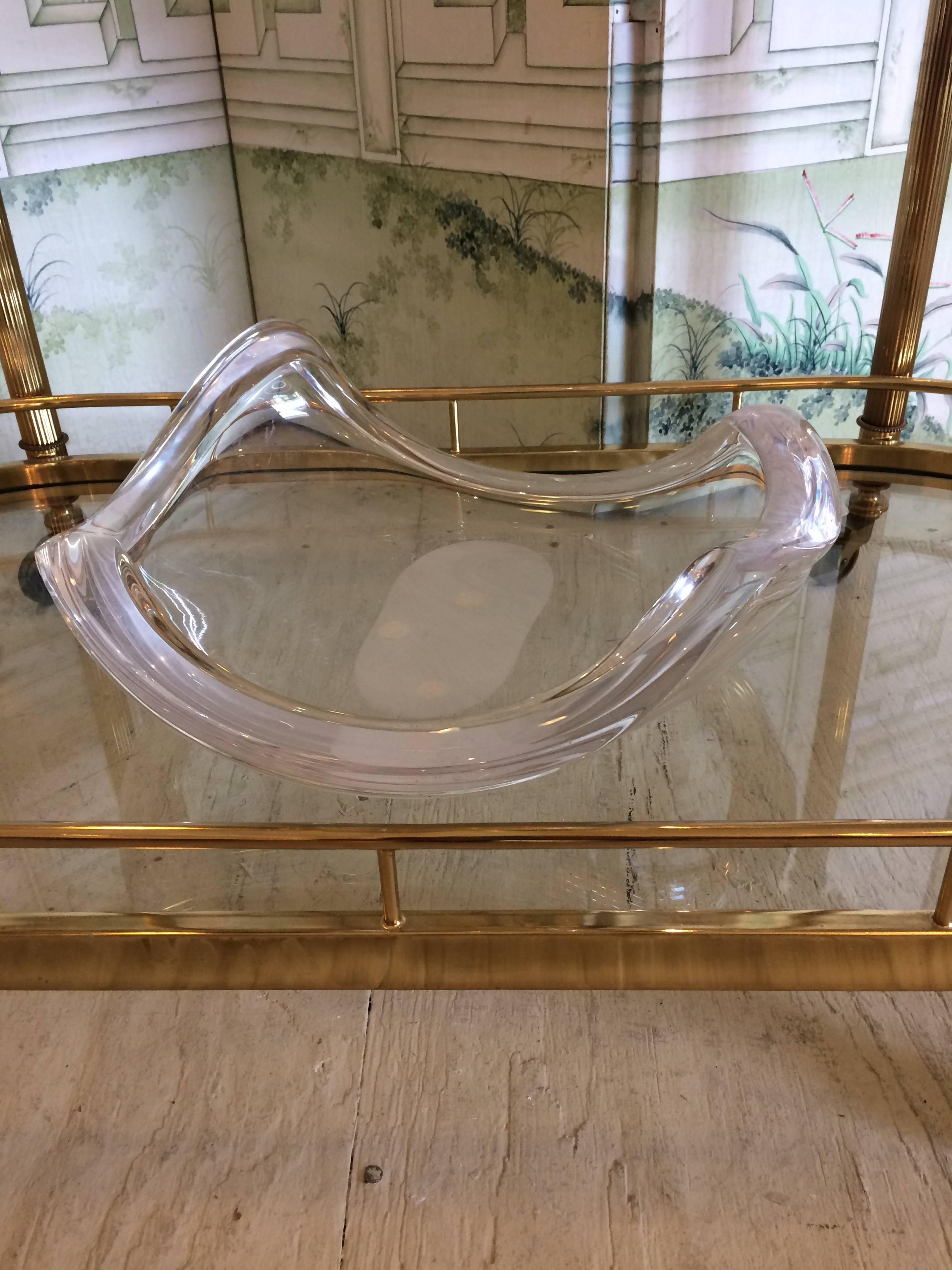 Mid-Century Modern Super Cool Chunky Lucite Biomorphic Bowl