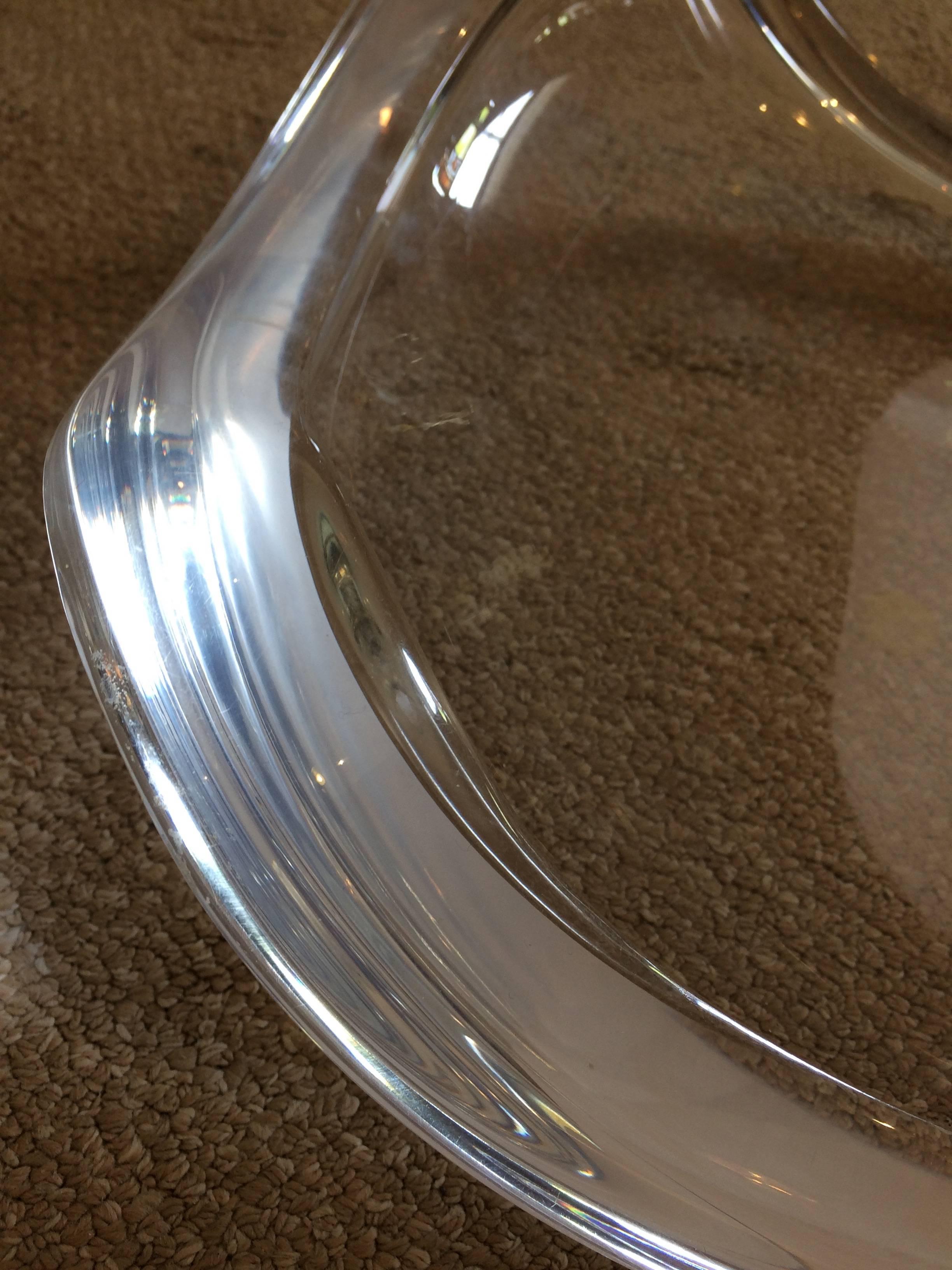 Super Cool Chunky Lucite Biomorphic Bowl In Excellent Condition In Hopewell, NJ