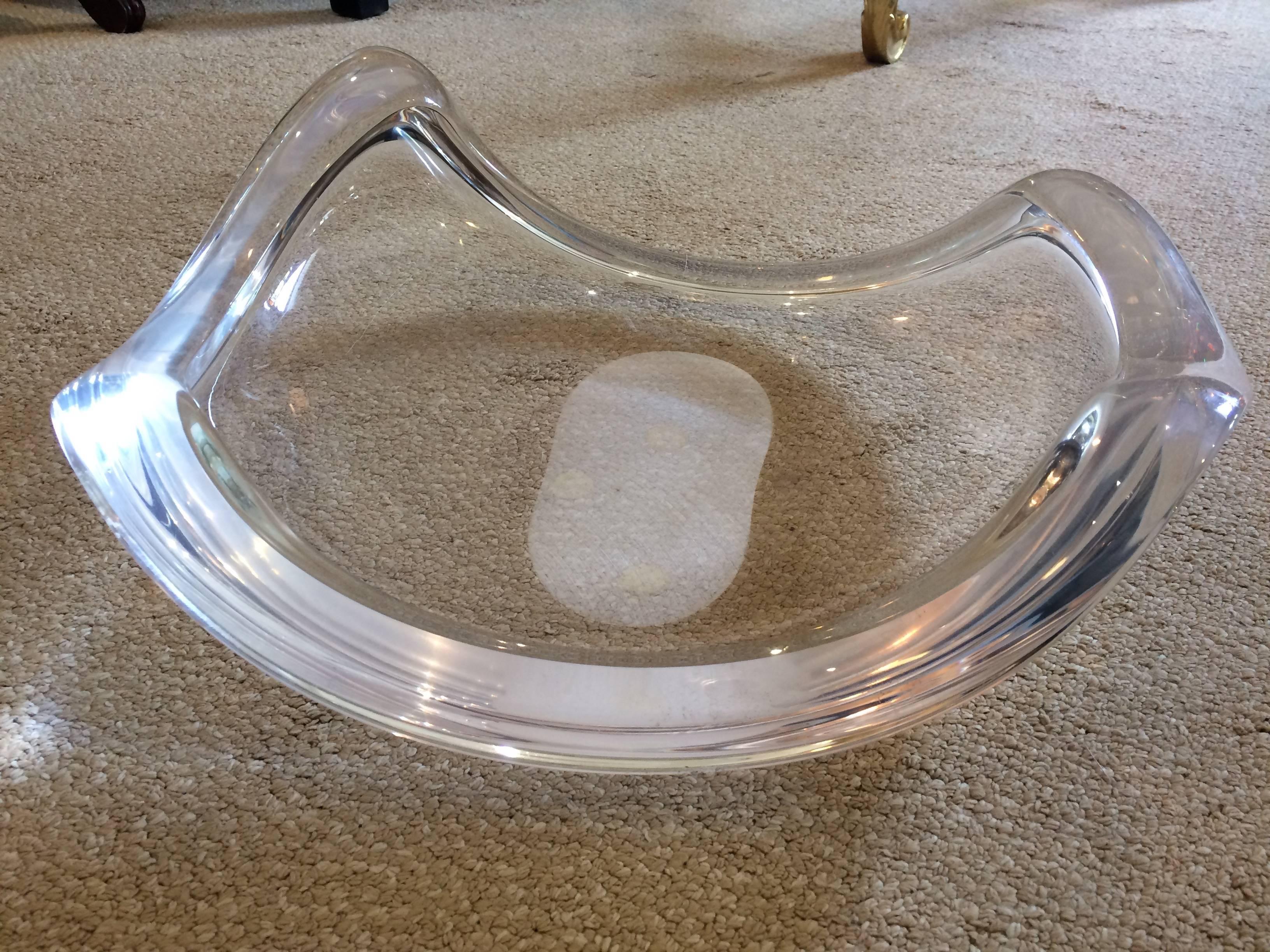 Super Cool Chunky Lucite Biomorphic Bowl 2