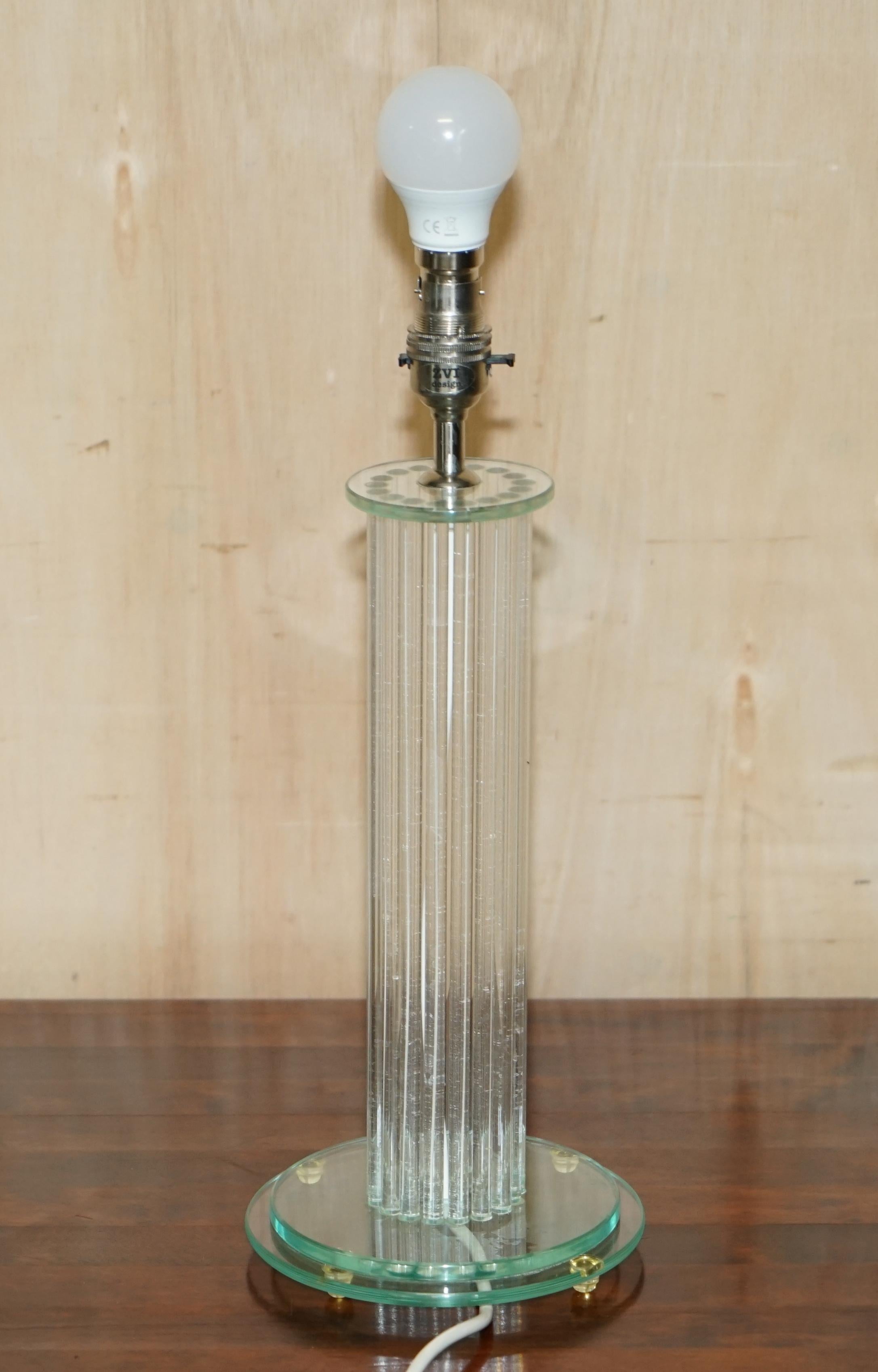 SUPER COOL GLASS & BRASS DESIGNER TALL MULTIPLE COLUMN LAMP MUST SEE PICTUREs For Sale 5