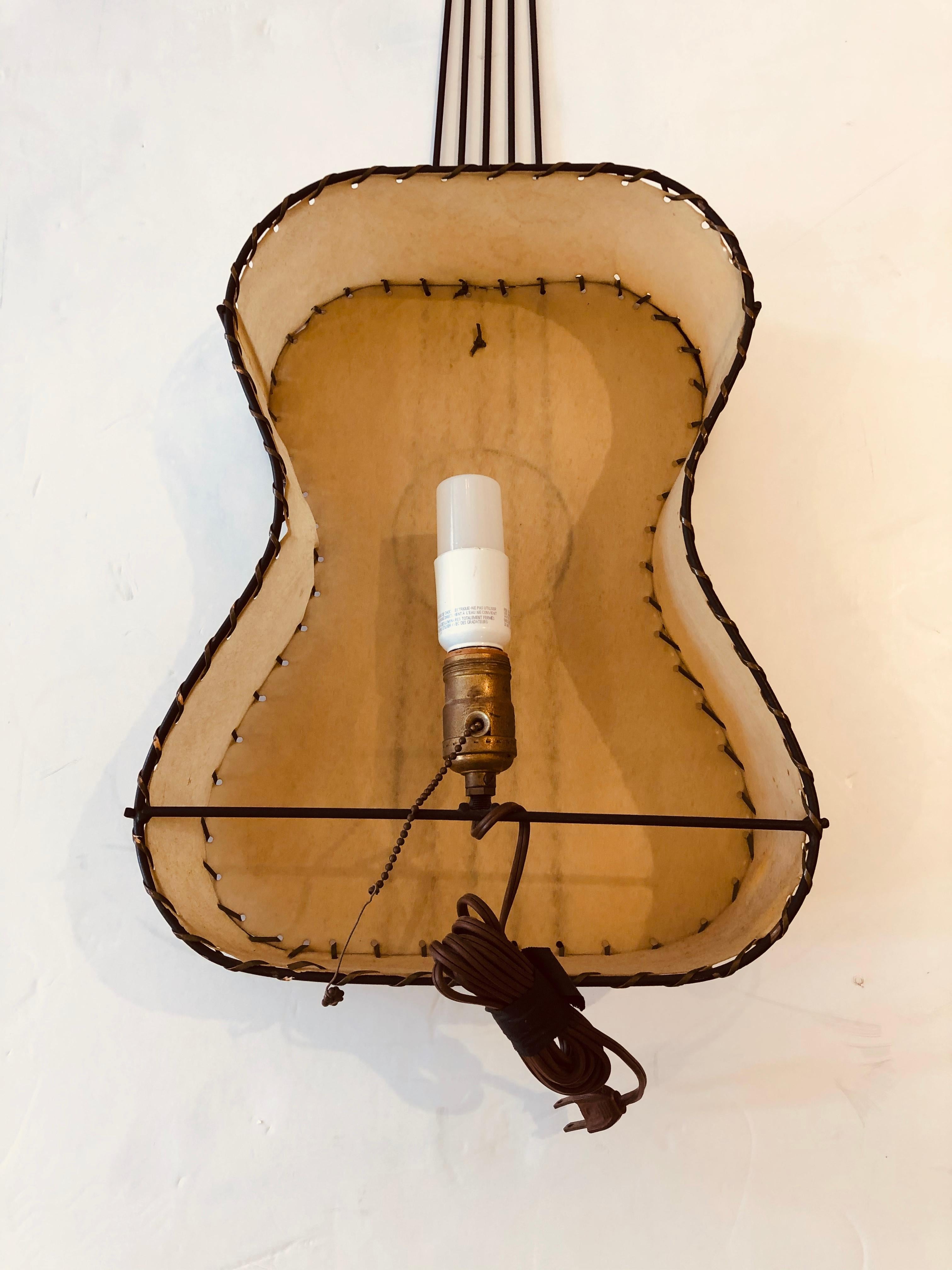 Super Cool Mid-Century Modern Frederick Weinberg Guitar Wall Sconce For Sale 3
