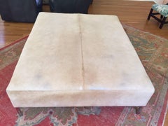Super Cool Monumentally Large Cowhide Ottoman Coffee Table
