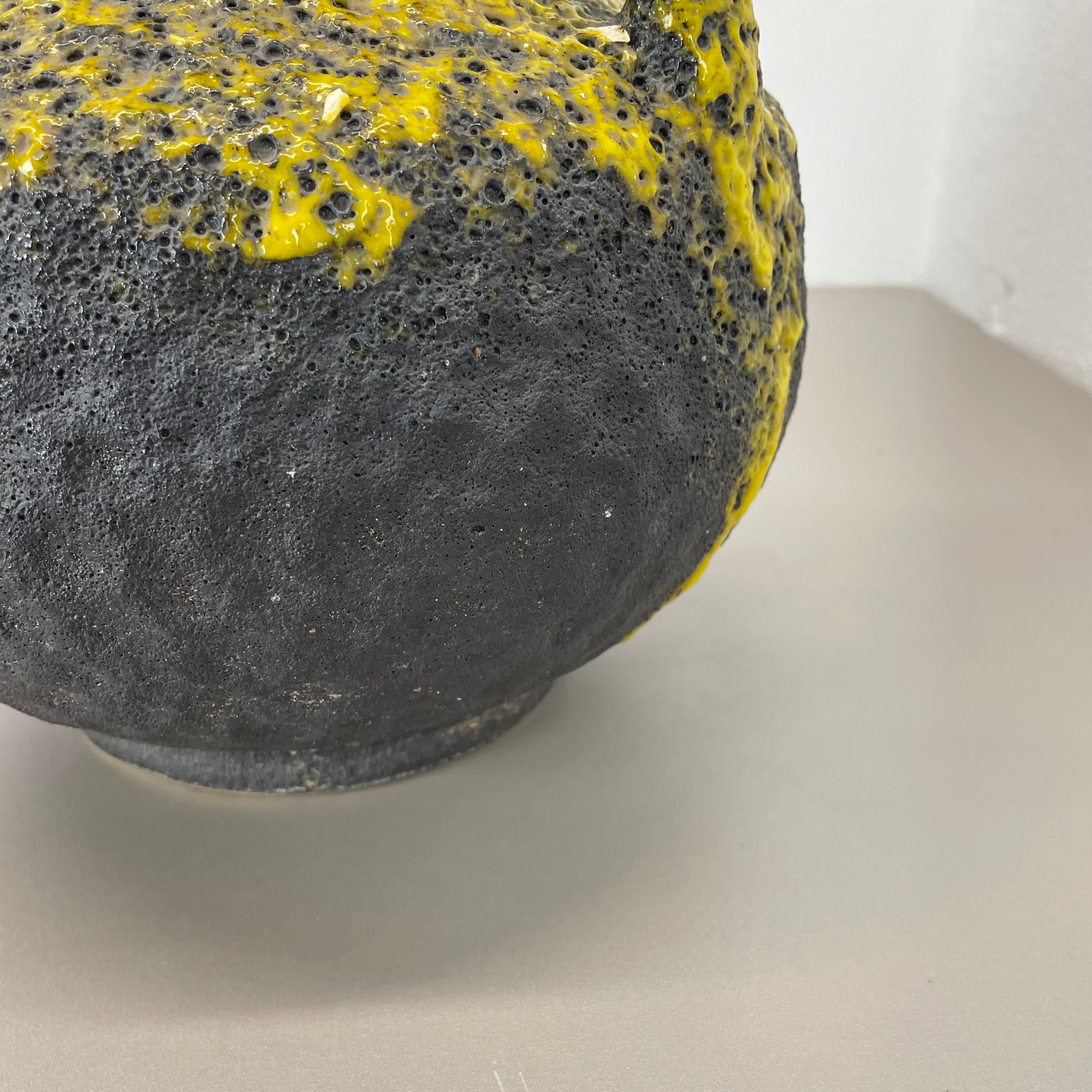 super crusty large 41cm Fat Lava Pottery Vase by Fohr Ceramics, Germany, 1970s For Sale 6