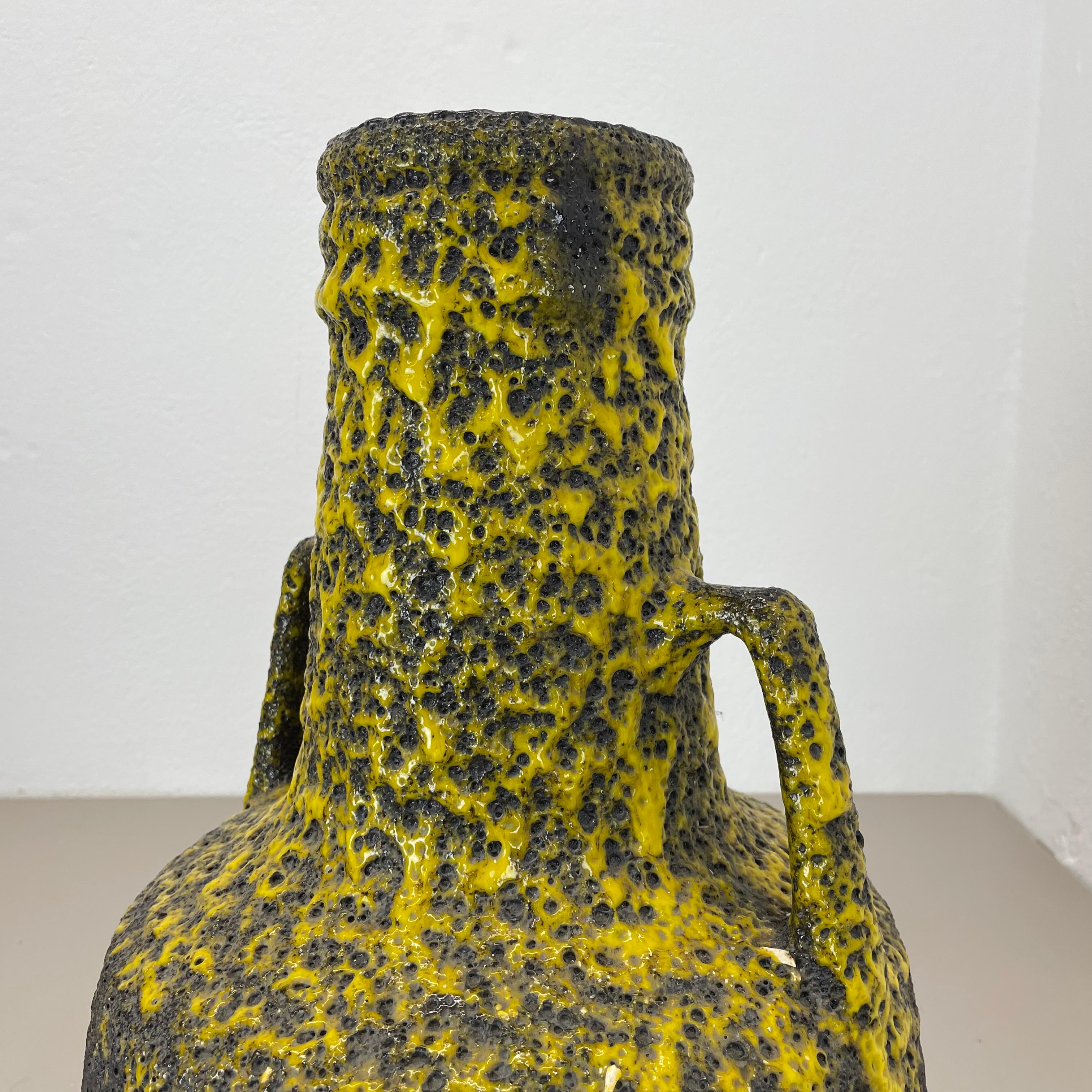 super crusty large 41cm Fat Lava Pottery Vase by Fohr Ceramics, Germany, 1970s For Sale 7