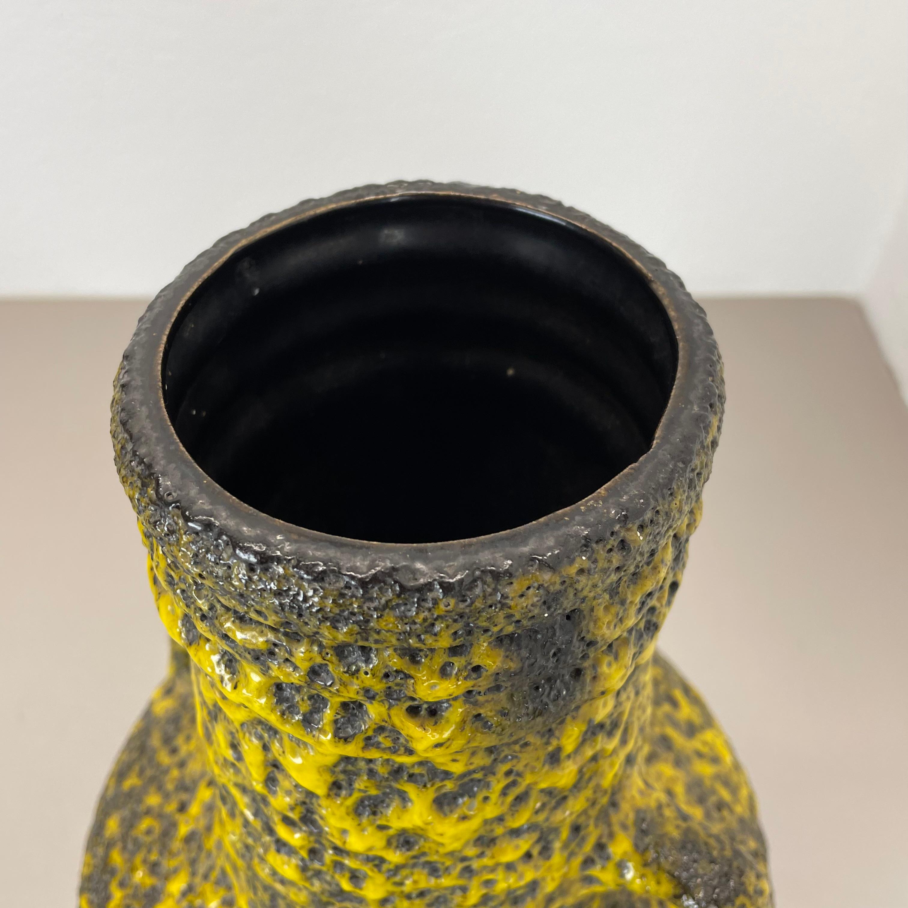 super crusty large 41cm Fat Lava Pottery Vase by Fohr Ceramics, Germany, 1970s For Sale 8