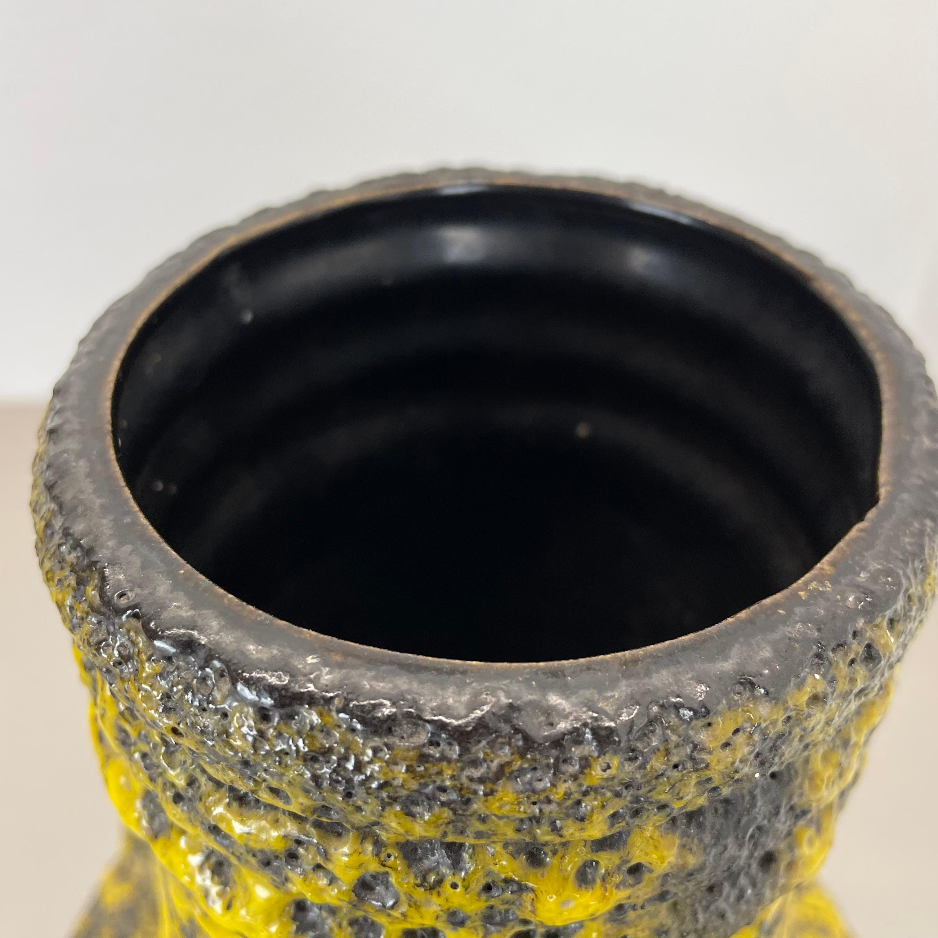 super crusty large 41cm Fat Lava Pottery Vase by Fohr Ceramics, Germany, 1970s For Sale 9