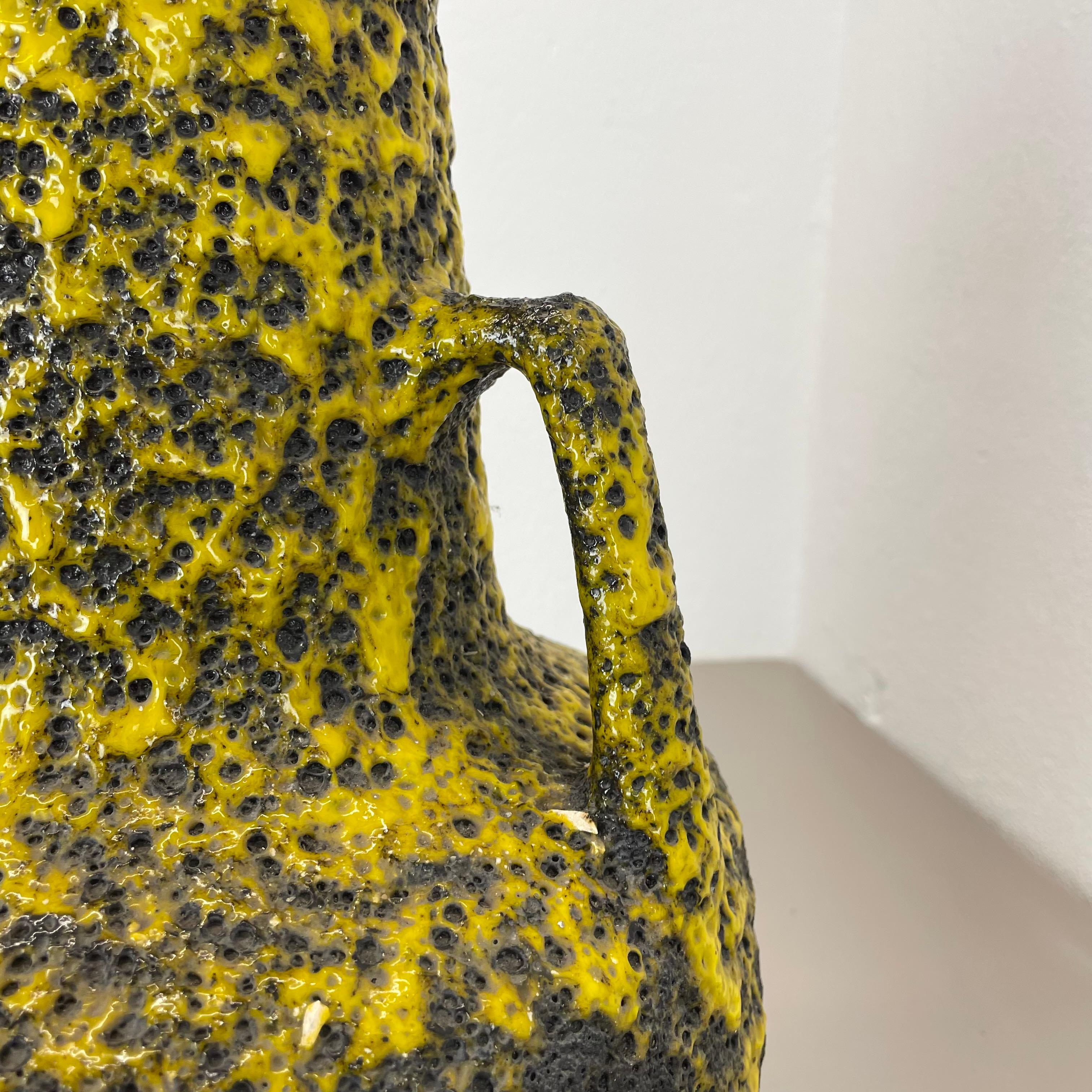 super crusty large 41cm Fat Lava Pottery Vase by Fohr Ceramics, Germany, 1970s For Sale 12