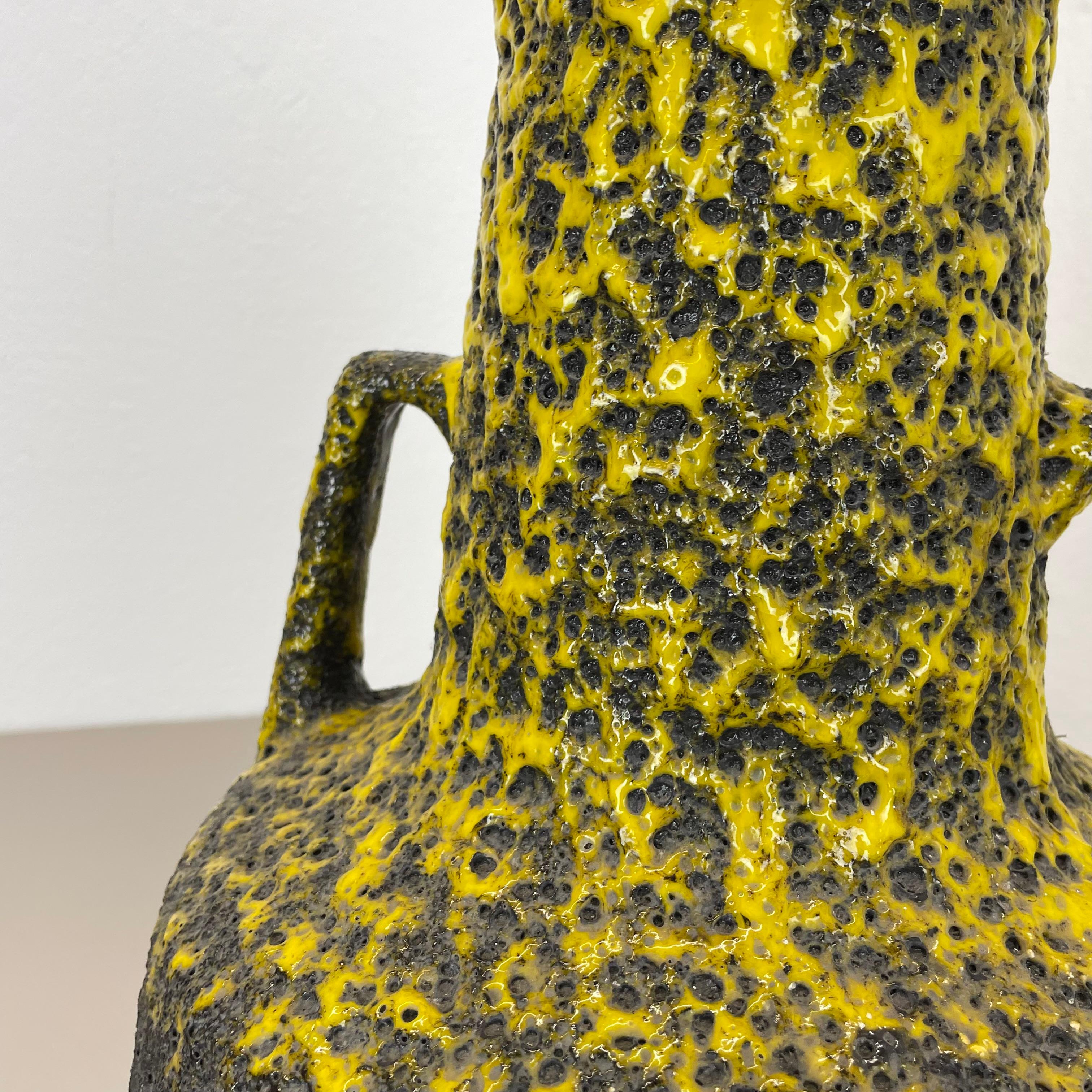 super crusty large 41cm Fat Lava Pottery Vase by Fohr Ceramics, Germany, 1970s For Sale 13