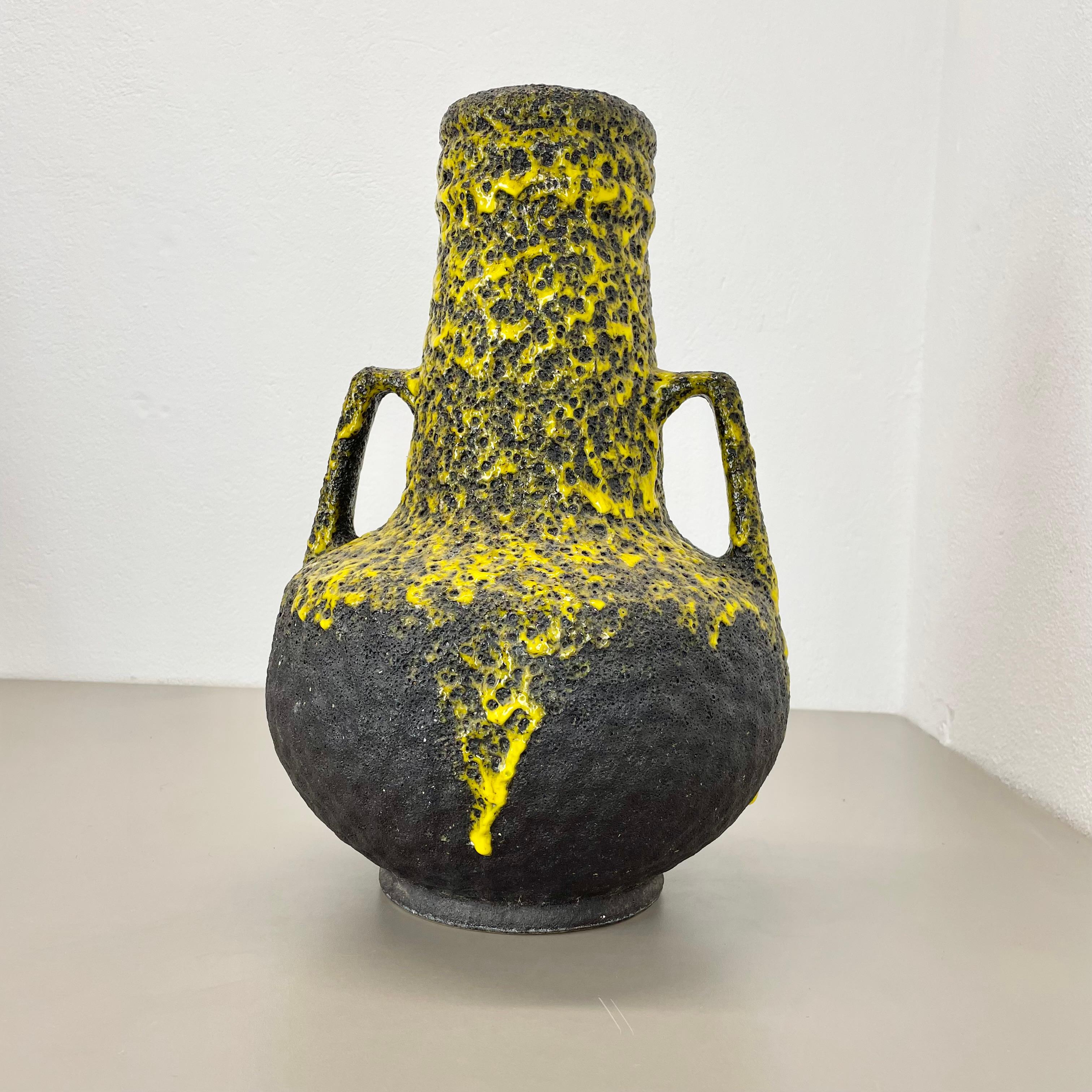 Article:

Fat lava art vase


Producer:

Fohr Ceramics, Germany



Decade:

1970s


Description:

This original vintage vase was produced in the 1970s in Germany by Fohr Ceramics. it is made of ceramic pottery in fat lava optic. Super rare in this