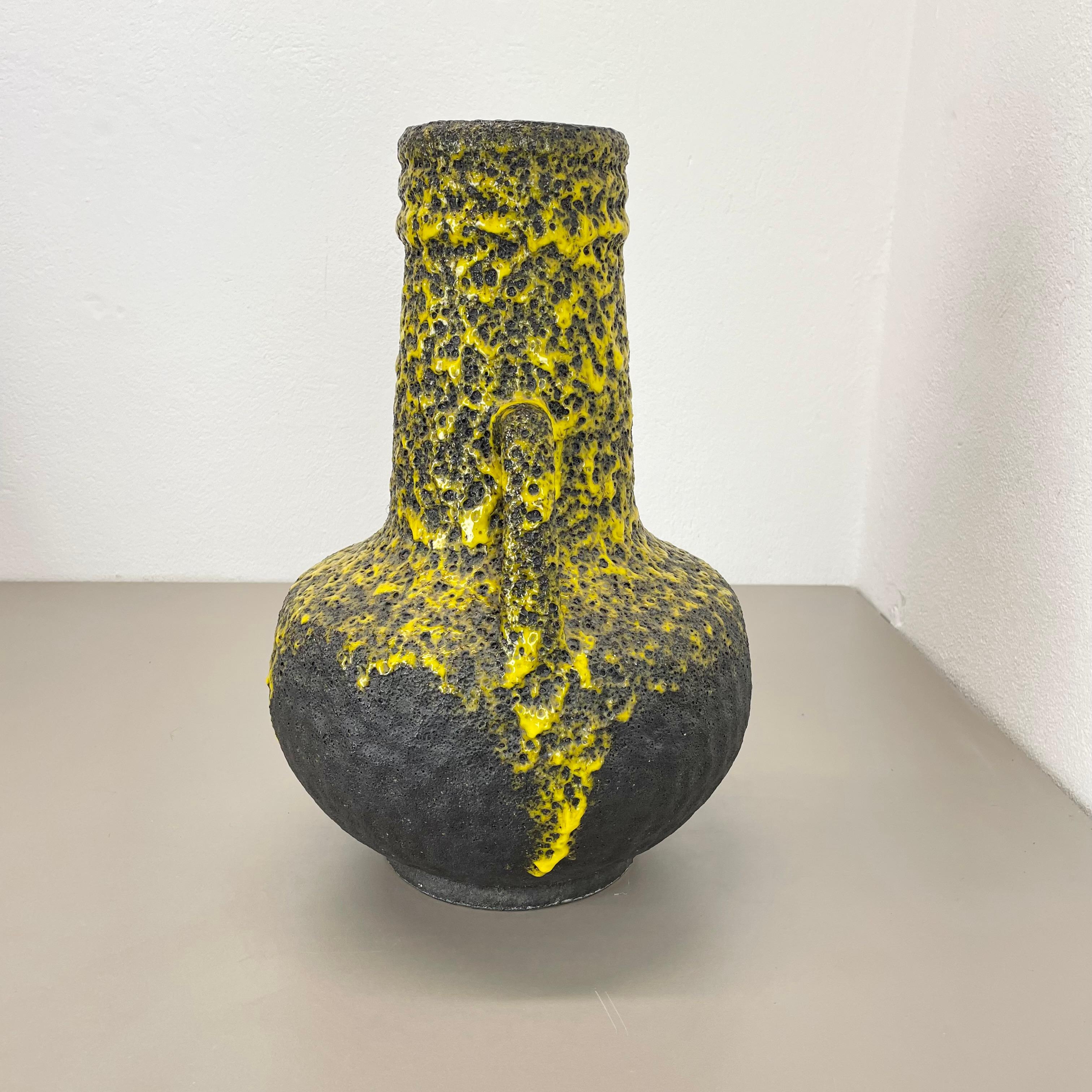 Mid-Century Modern super crusty large 41cm Fat Lava Pottery Vase by Fohr Ceramics, Germany, 1970s For Sale