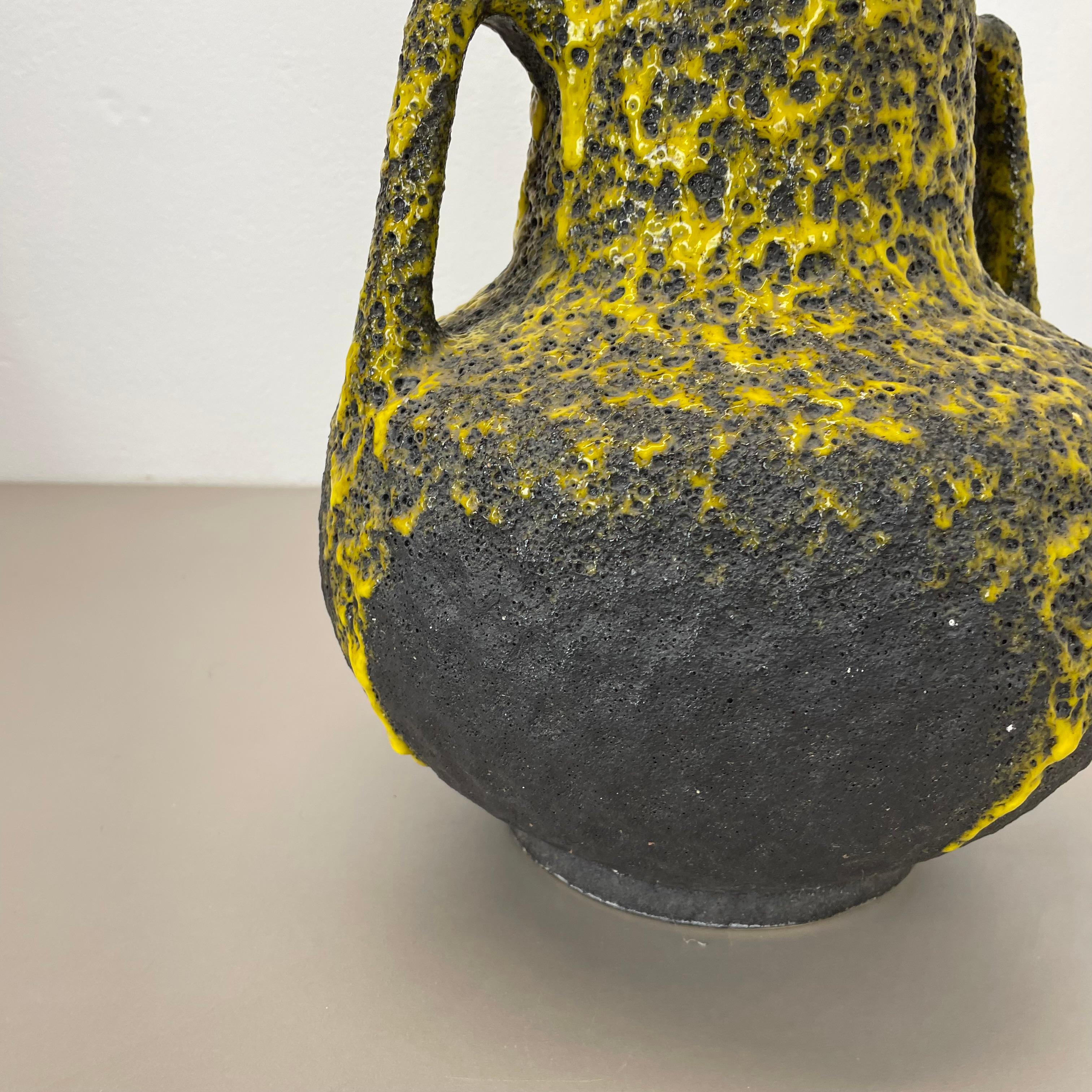 20th Century super crusty large 41cm Fat Lava Pottery Vase by Fohr Ceramics, Germany, 1970s For Sale