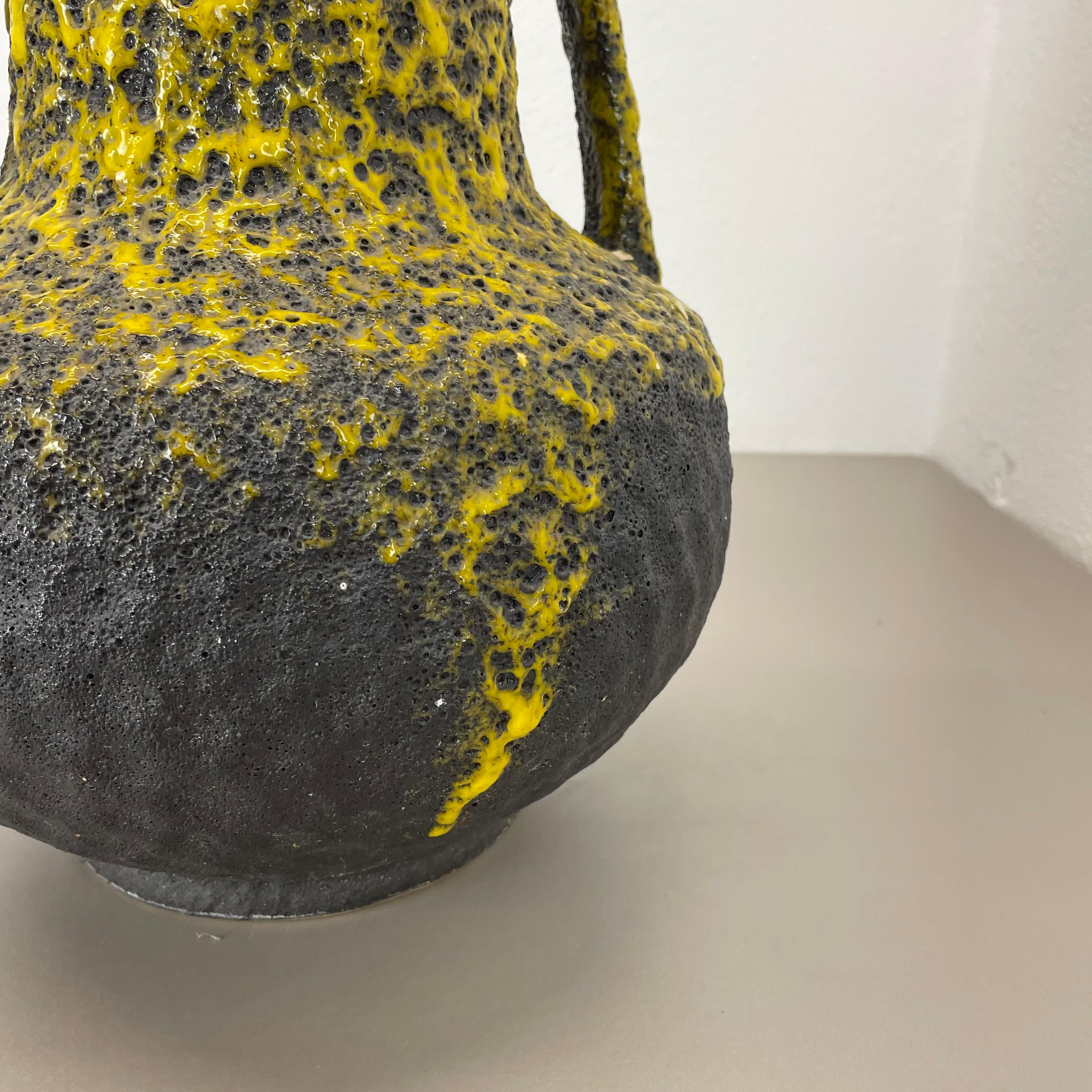 super crusty large 41cm Fat Lava Pottery Vase by Fohr Ceramics, Germany, 1970s For Sale 1