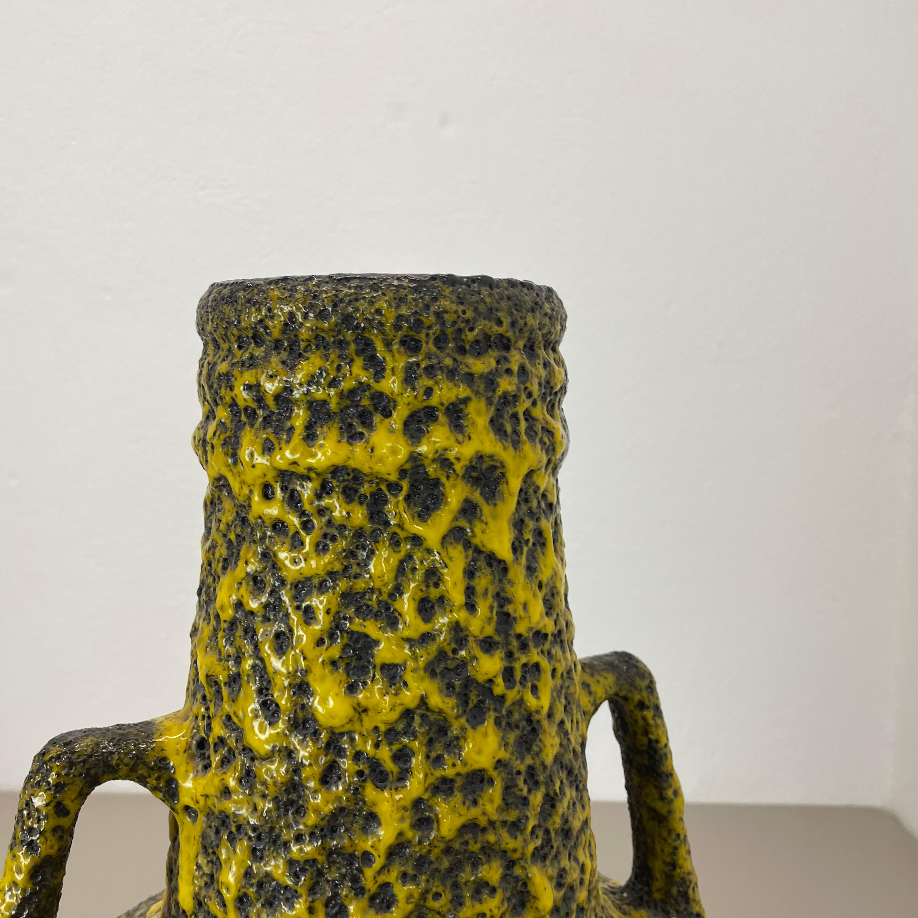 super crusty large 41cm Fat Lava Pottery Vase by Fohr Ceramics, Germany, 1970s For Sale 2