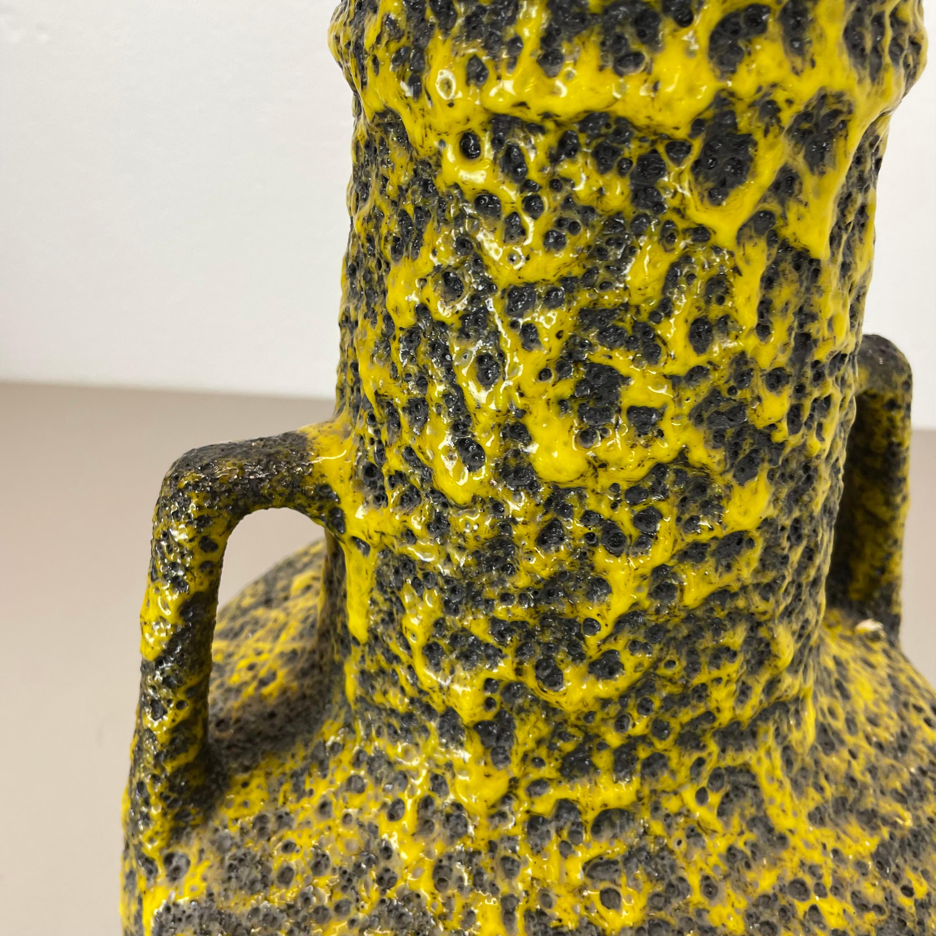super crusty large 41cm Fat Lava Pottery Vase by Fohr Ceramics, Germany, 1970s For Sale 3