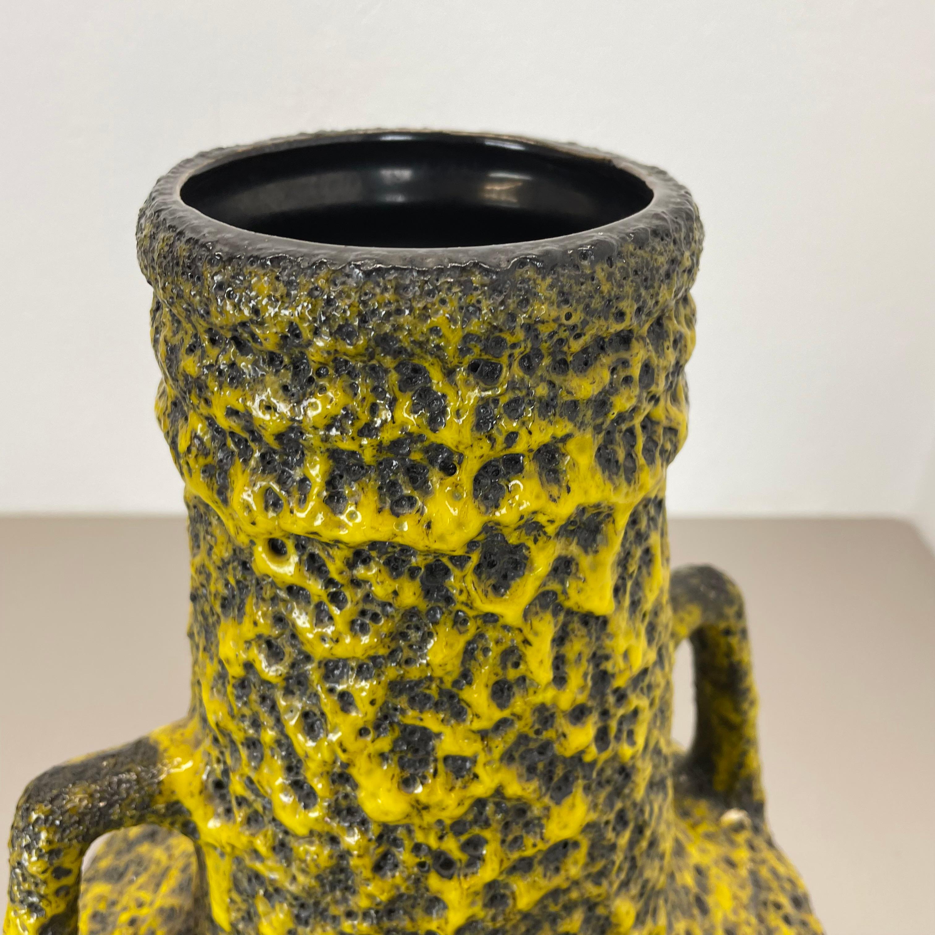 super crusty large 41cm Fat Lava Pottery Vase by Fohr Ceramics, Germany, 1970s For Sale 4
