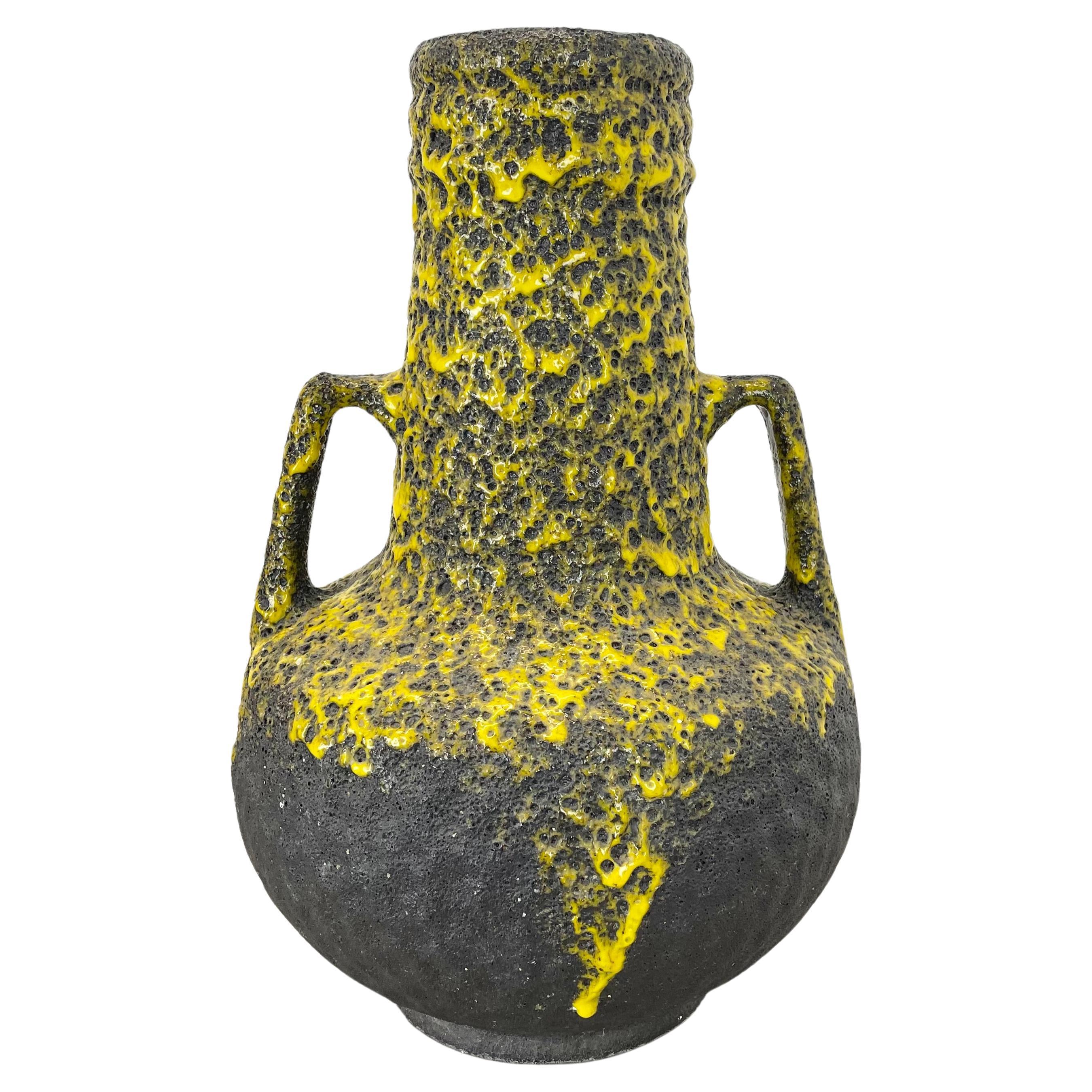 super crusty large 41cm Fat Lava Pottery Vase by Fohr Ceramics, Germany, 1970s