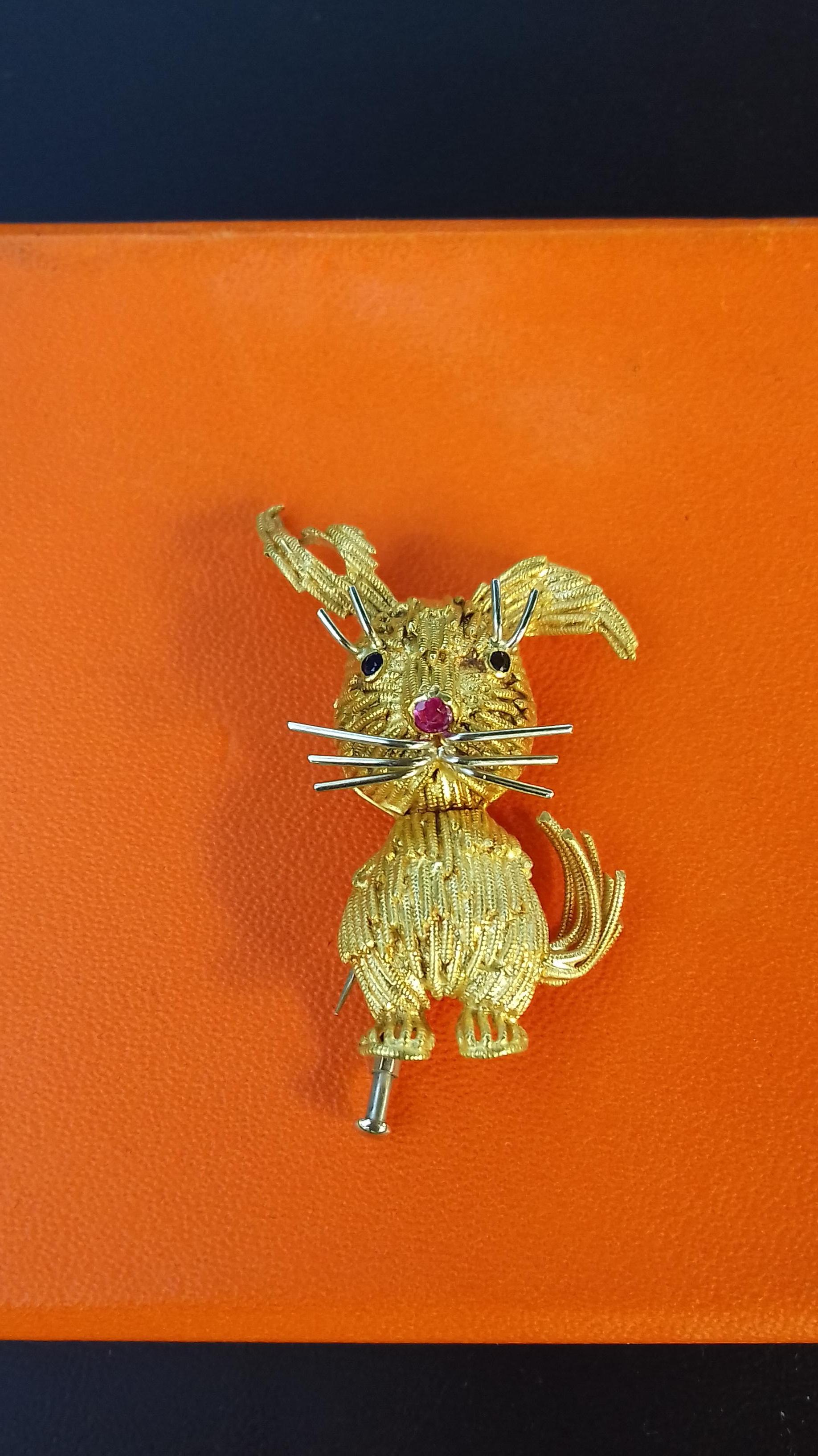 Super Cute Brooch in Yellow and White Gold Rabbit Easter For Sale 11