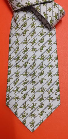 Super Cute Hermès Silk Tie Kala's Family Monkeys Prints