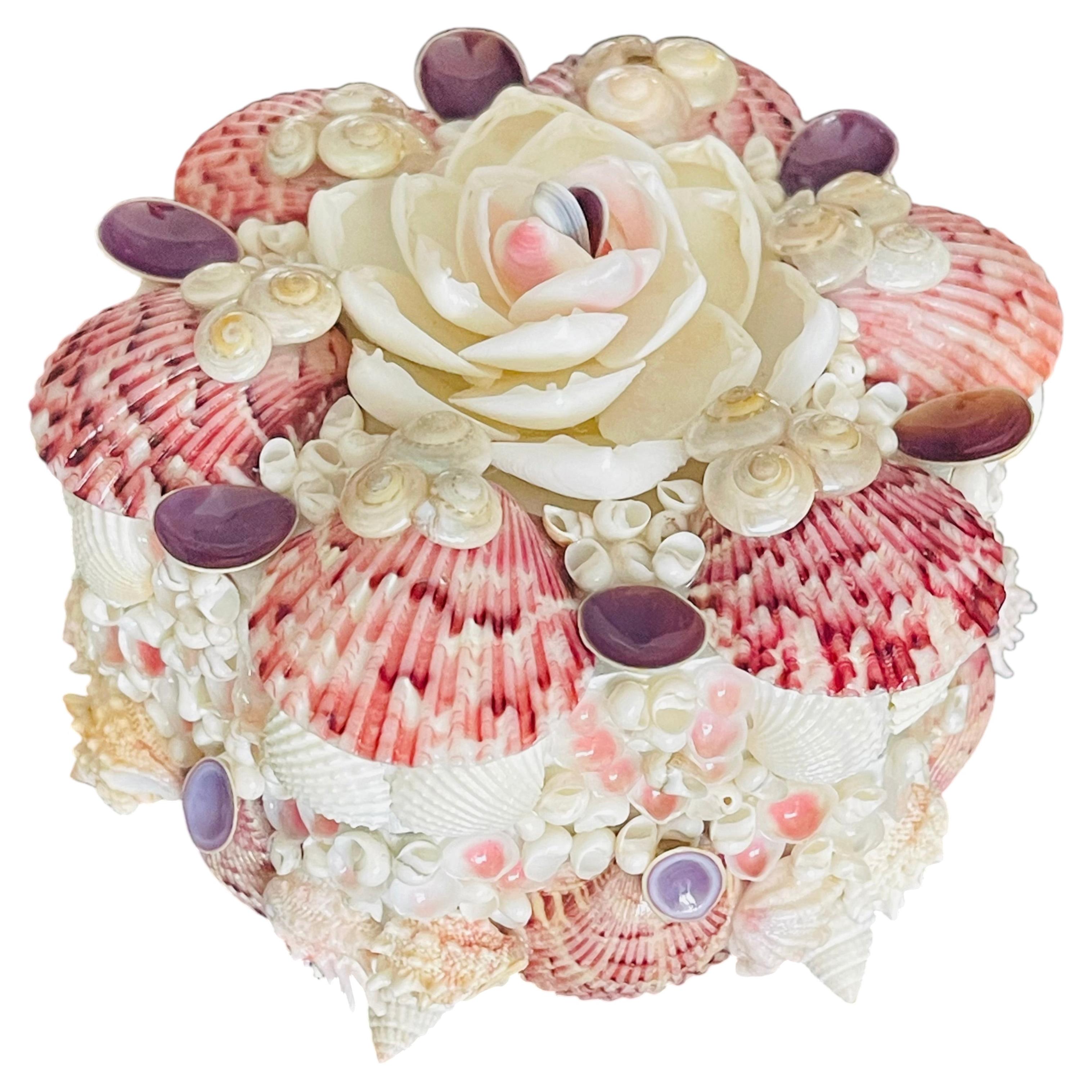 Super niedlich kleine Muschel verkrustete Schmuck-Box