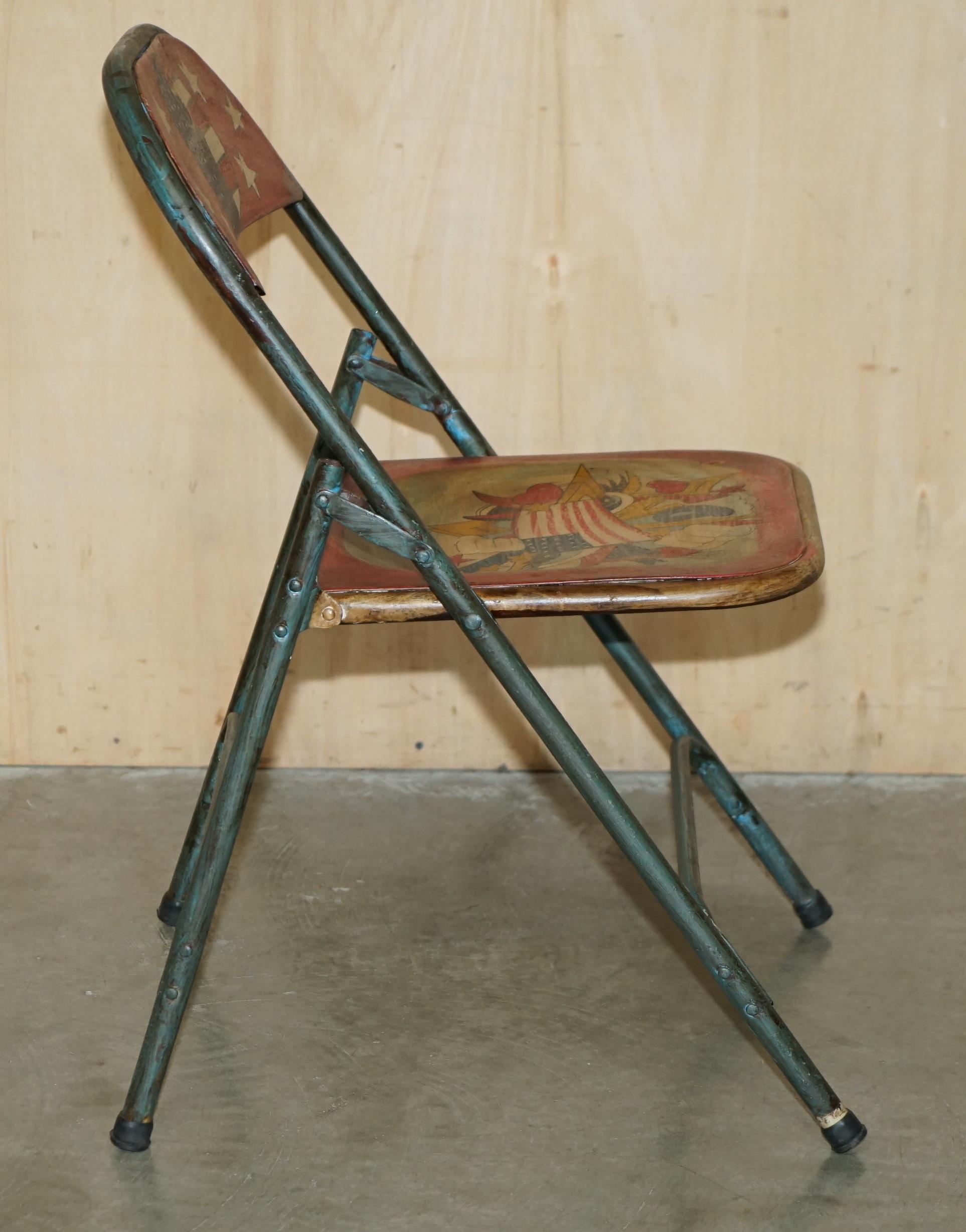 SUPER DEKORATIVES Pärchen VINTAGE INDUSTRIAL PATROLIANA AMERICAN FOLDING CHAIRs im Angebot 12