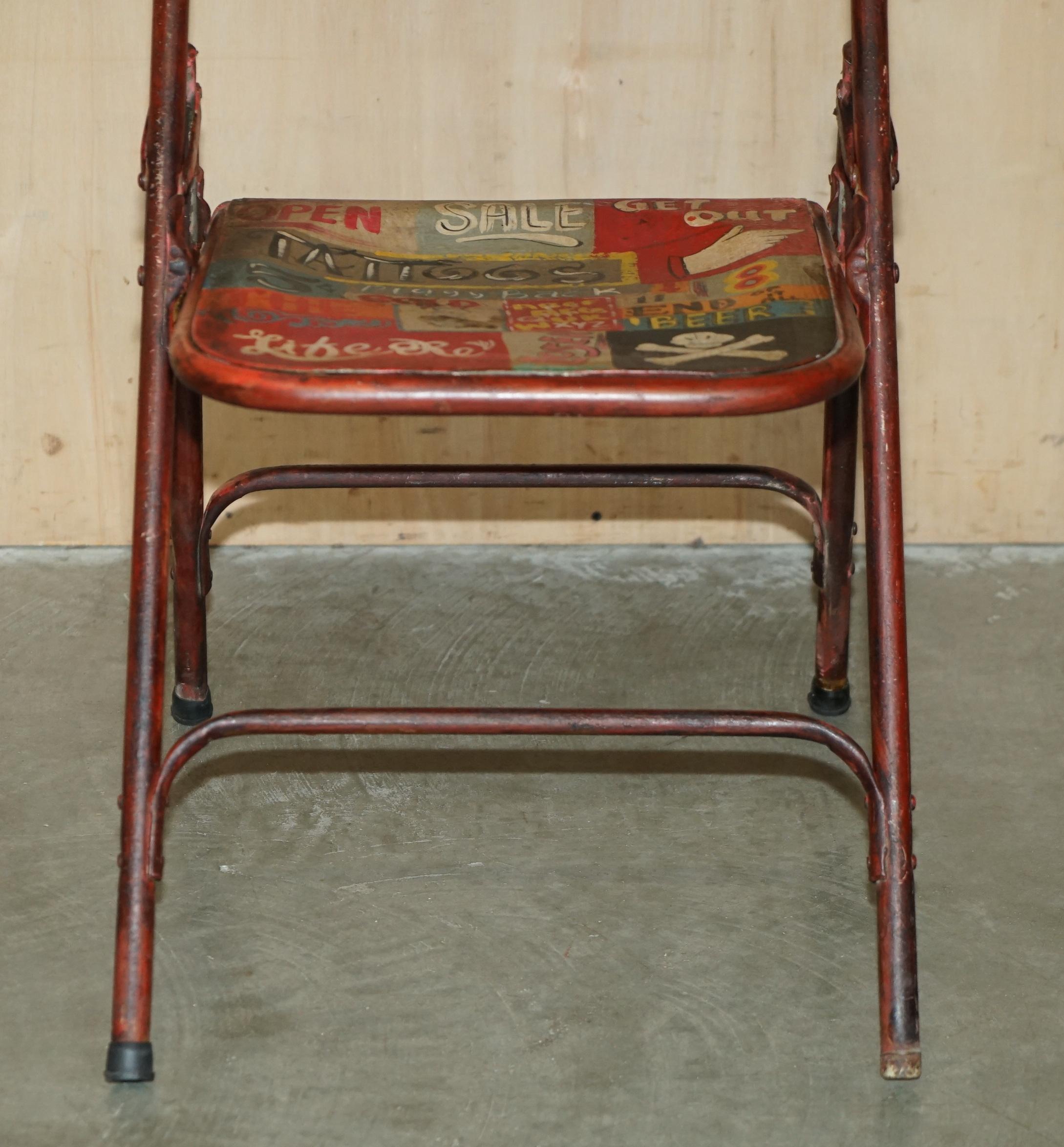 SUPER DEKORATIVES Pärchen VINTAGE INDUSTRIAL PATROLIANA AMERICAN FOLDING CHAIRs im Angebot 1
