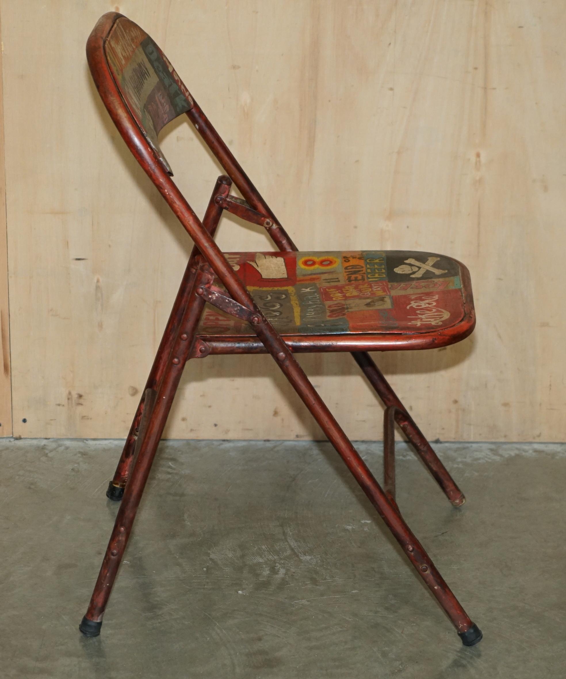 SUPER DEKORATIVES Pärchen VINTAGE INDUSTRIAL PATROLIANA AMERICAN FOLDING CHAIRs im Angebot 2