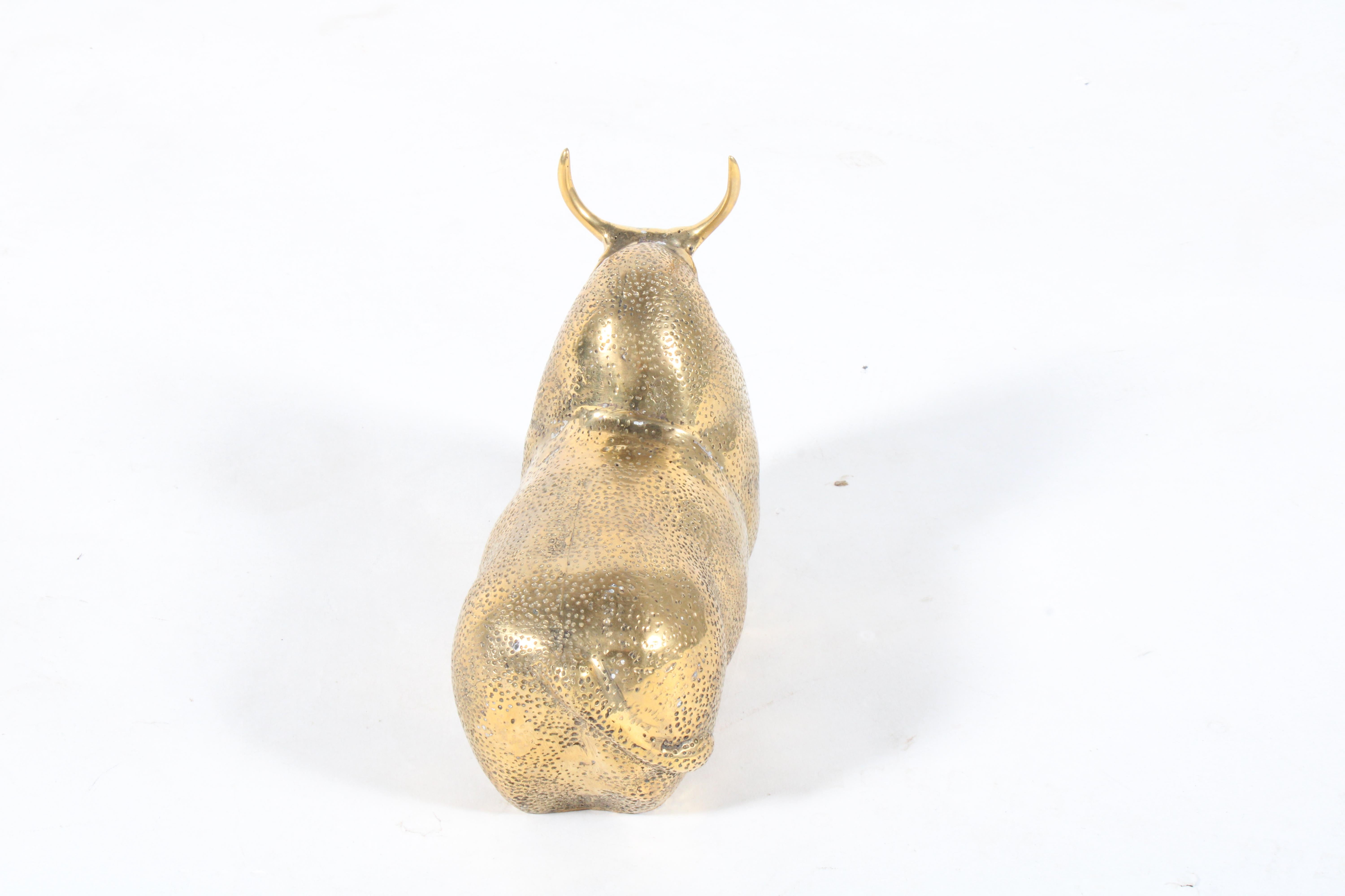 Super decorative vintage brass sculpture in the form of a bull * Free Delivery For Sale 1