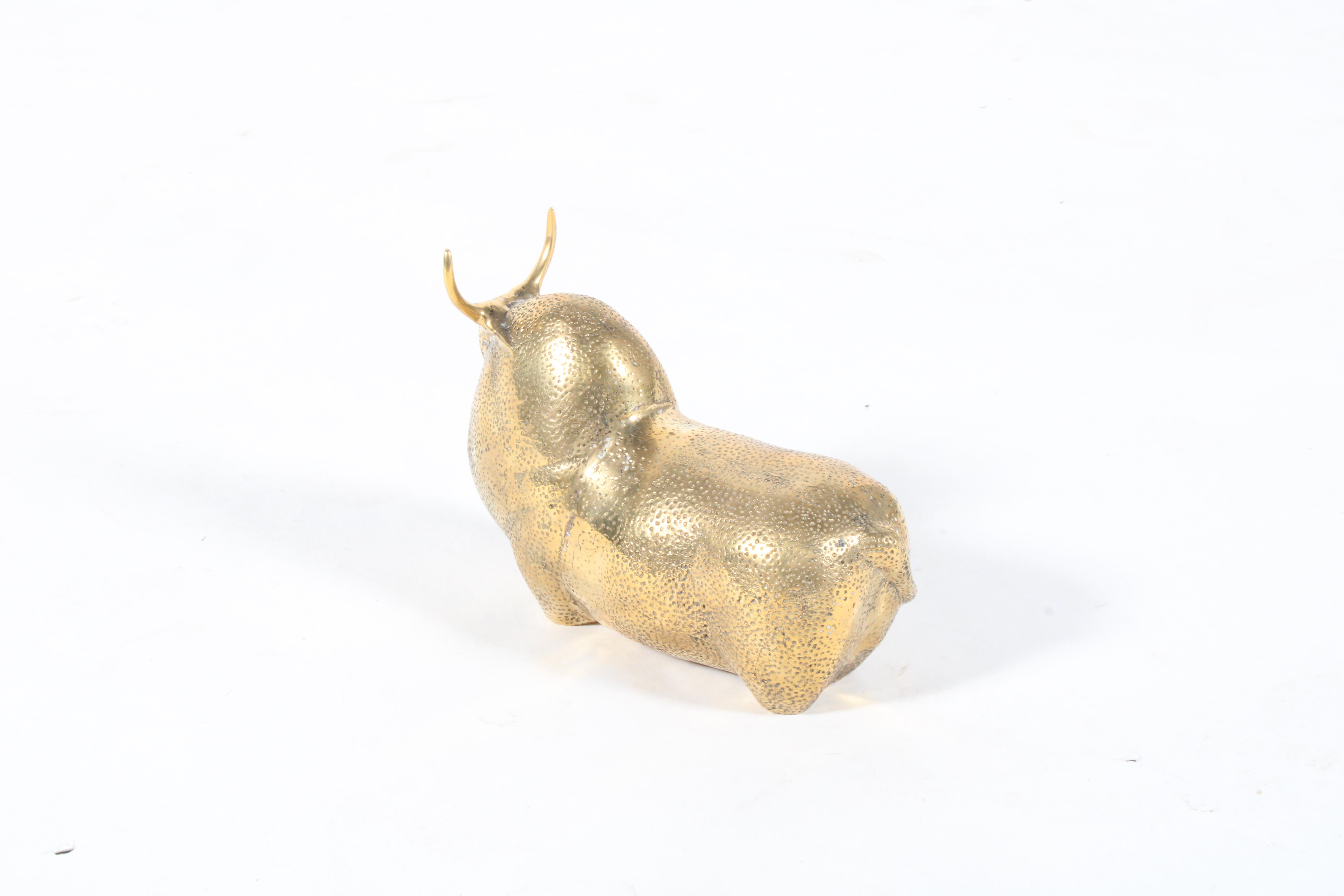Super decorative vintage brass sculpture in the form of a bull * Free Delivery For Sale 2