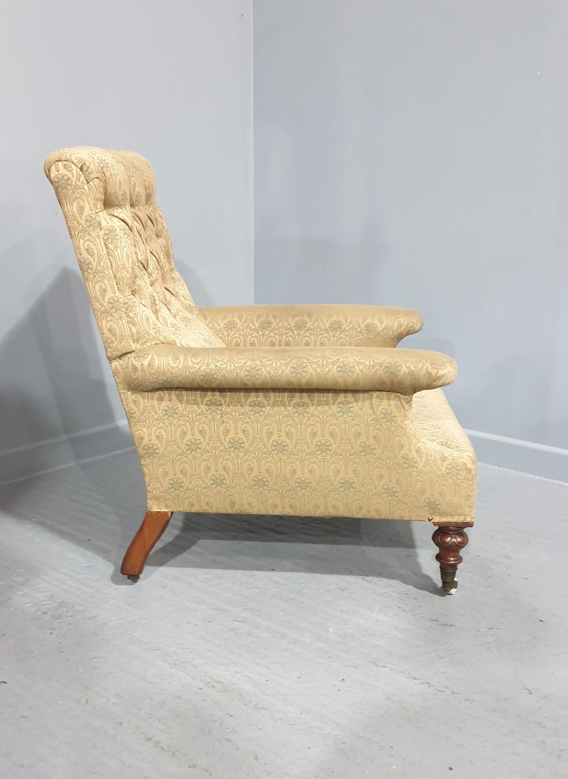 Chêne Chaise de bibliothèque victorienne très profonde en vente