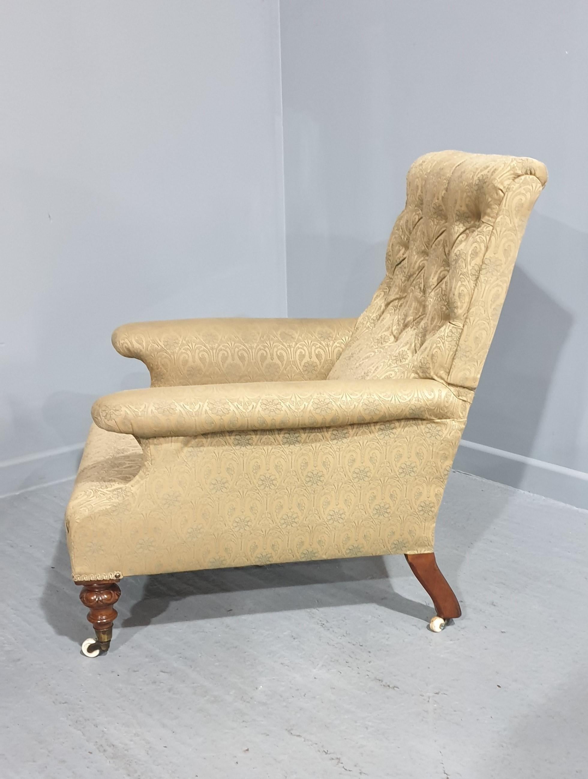 Chaise de bibliothèque victorienne très profonde en vente 2