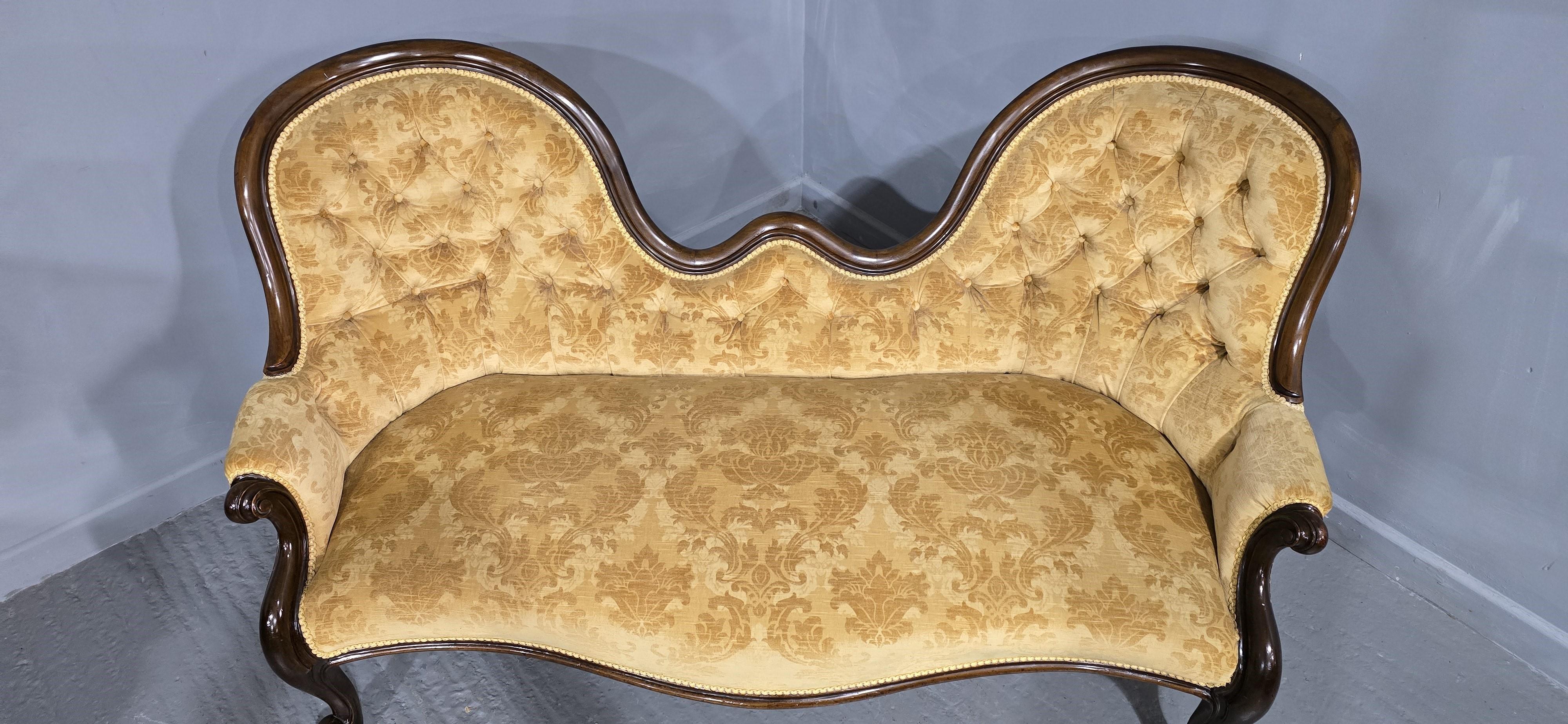 Mahogany Super Double Ended Chaise Lounge Sofa For Sale