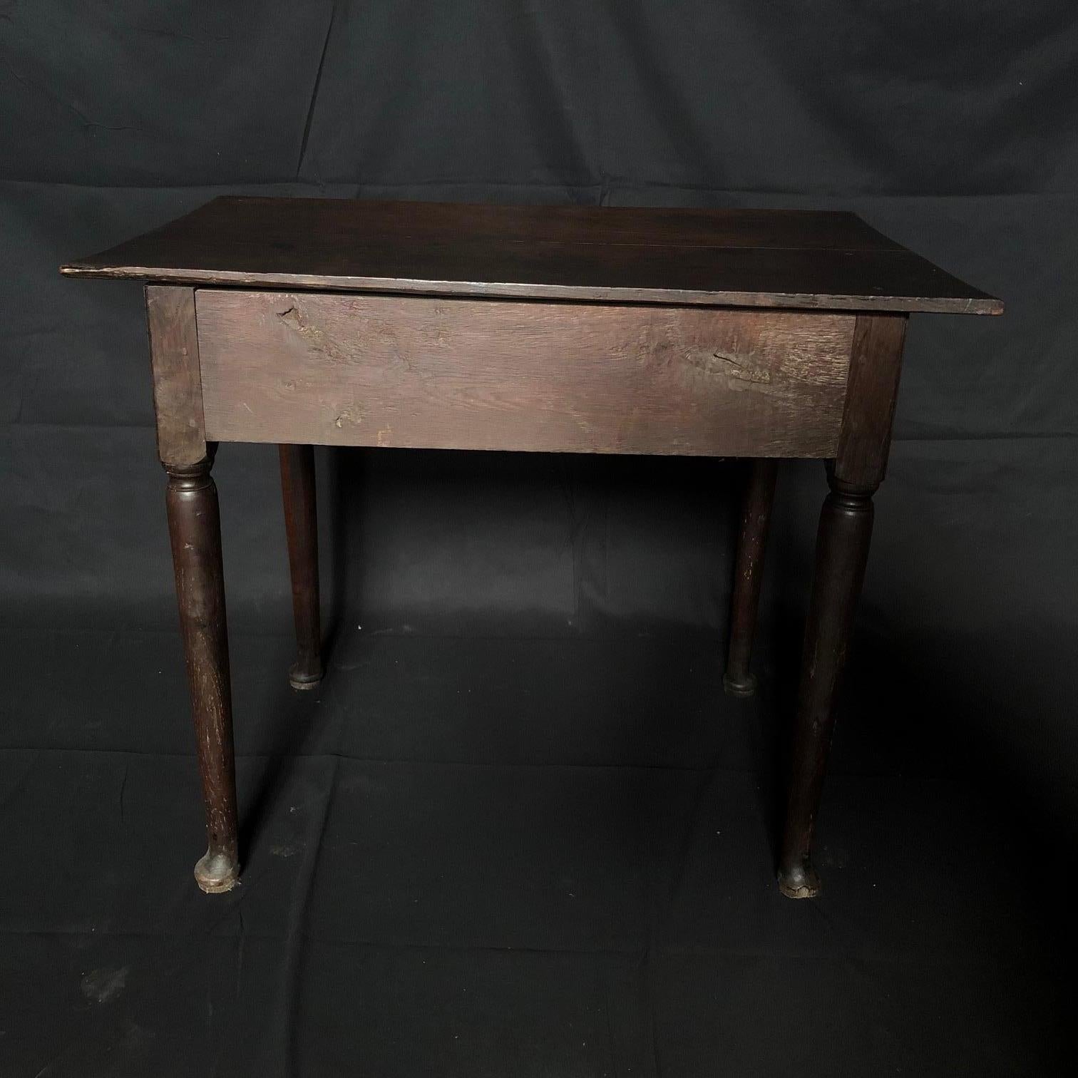 Super Early Continental Oak Side Table or Nightstand For Sale 1