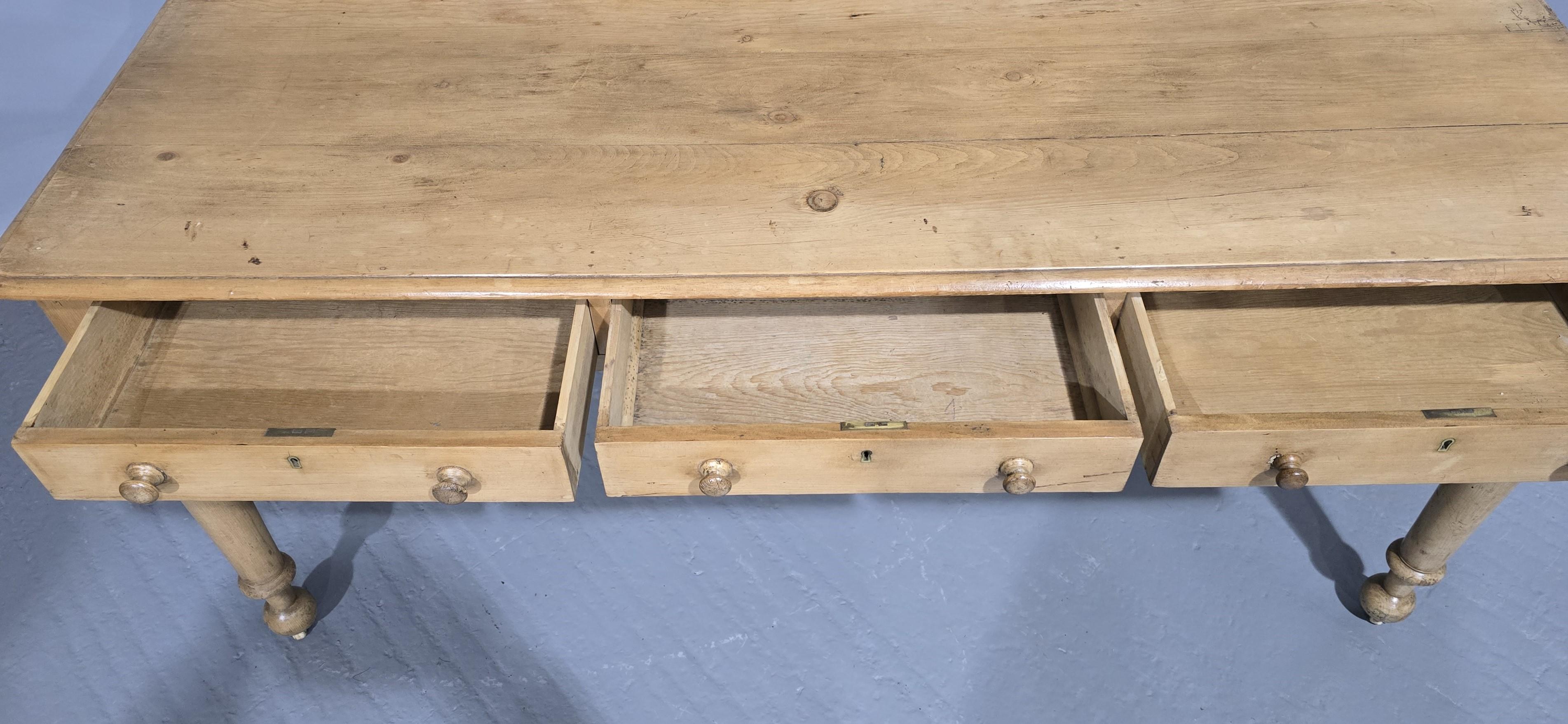 19th Century Super Early Victorian Pine Console Hall Table For Sale
