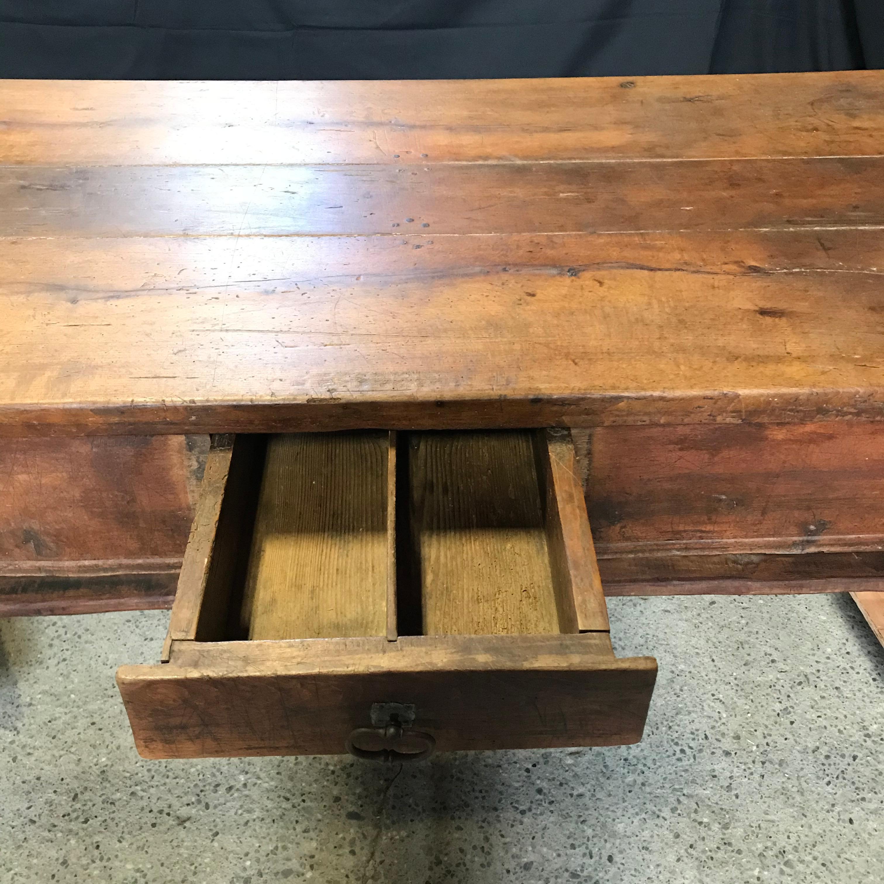 Super Early Walnut French Country Farmhouse Table 1