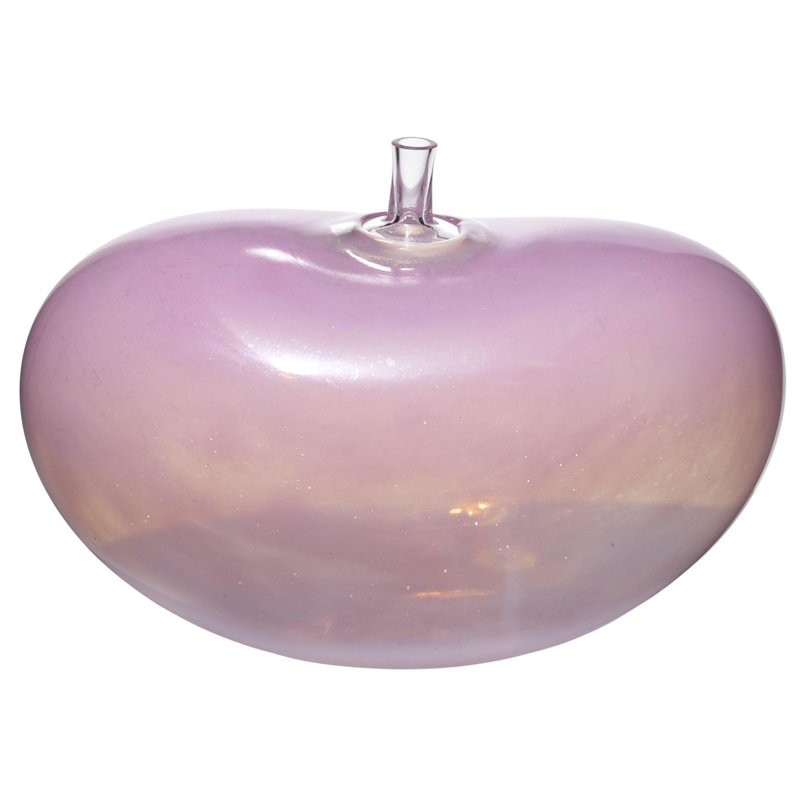 Super Egg Candy Pink, bean shaped handblown glass sculpture by Bertil Vallien