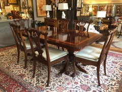 Super Elegant Georgian Style Dining Table with 6 Chippendale Style Chairs