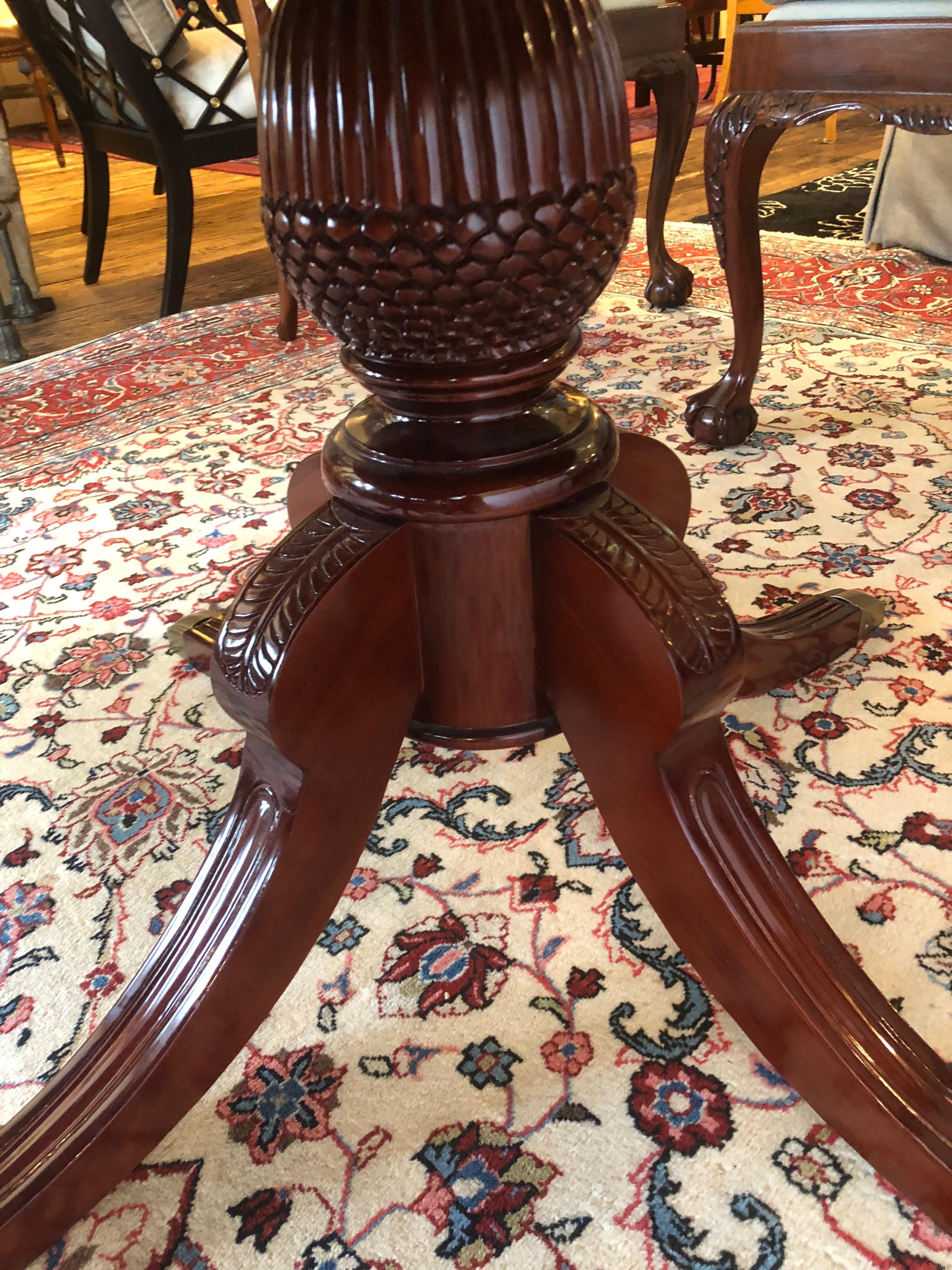 North American Super Elegant Georgian Style Dining Table with 6 Chippendale Style Chairs